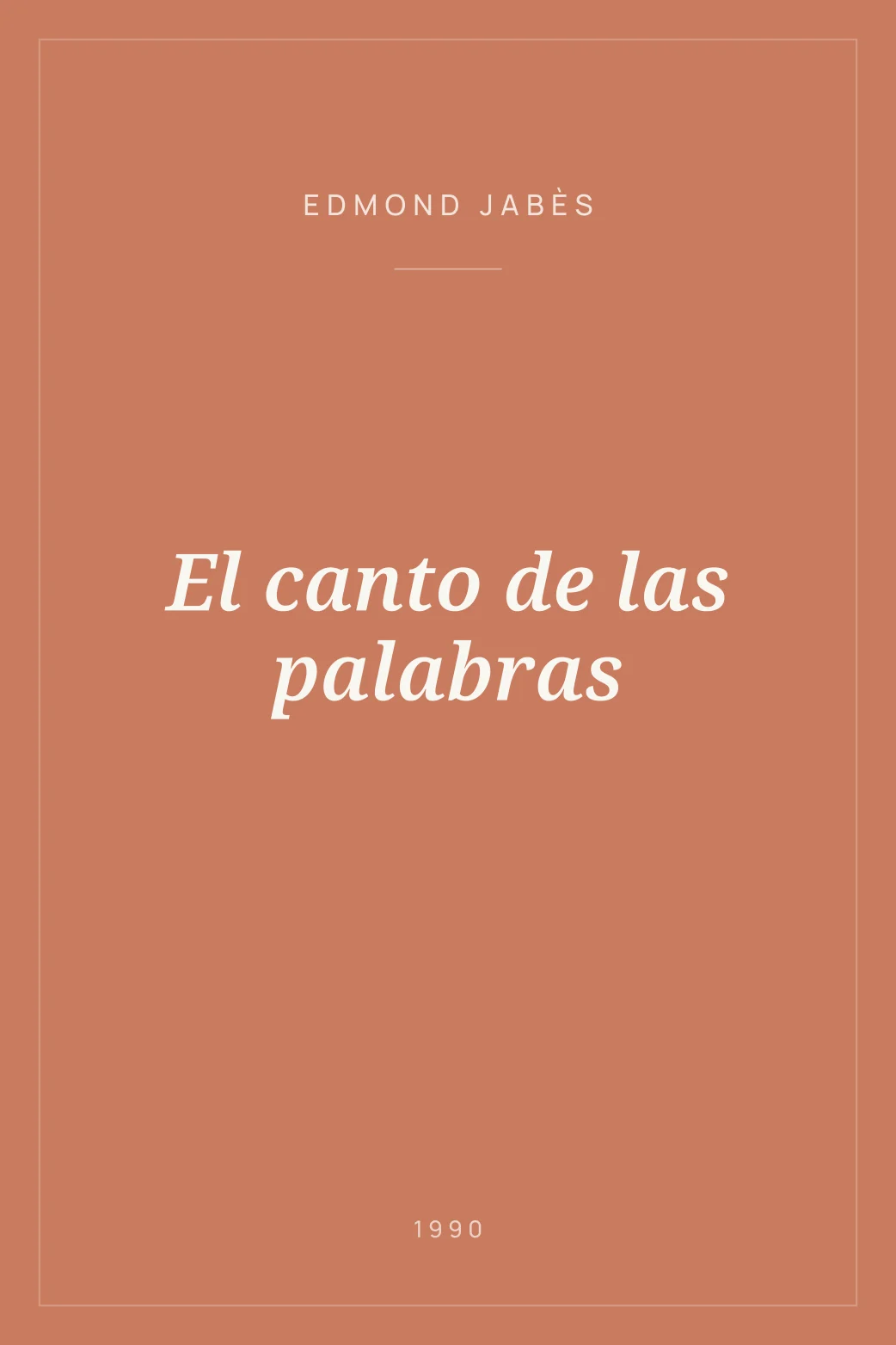 Portada de El canto de las palabras