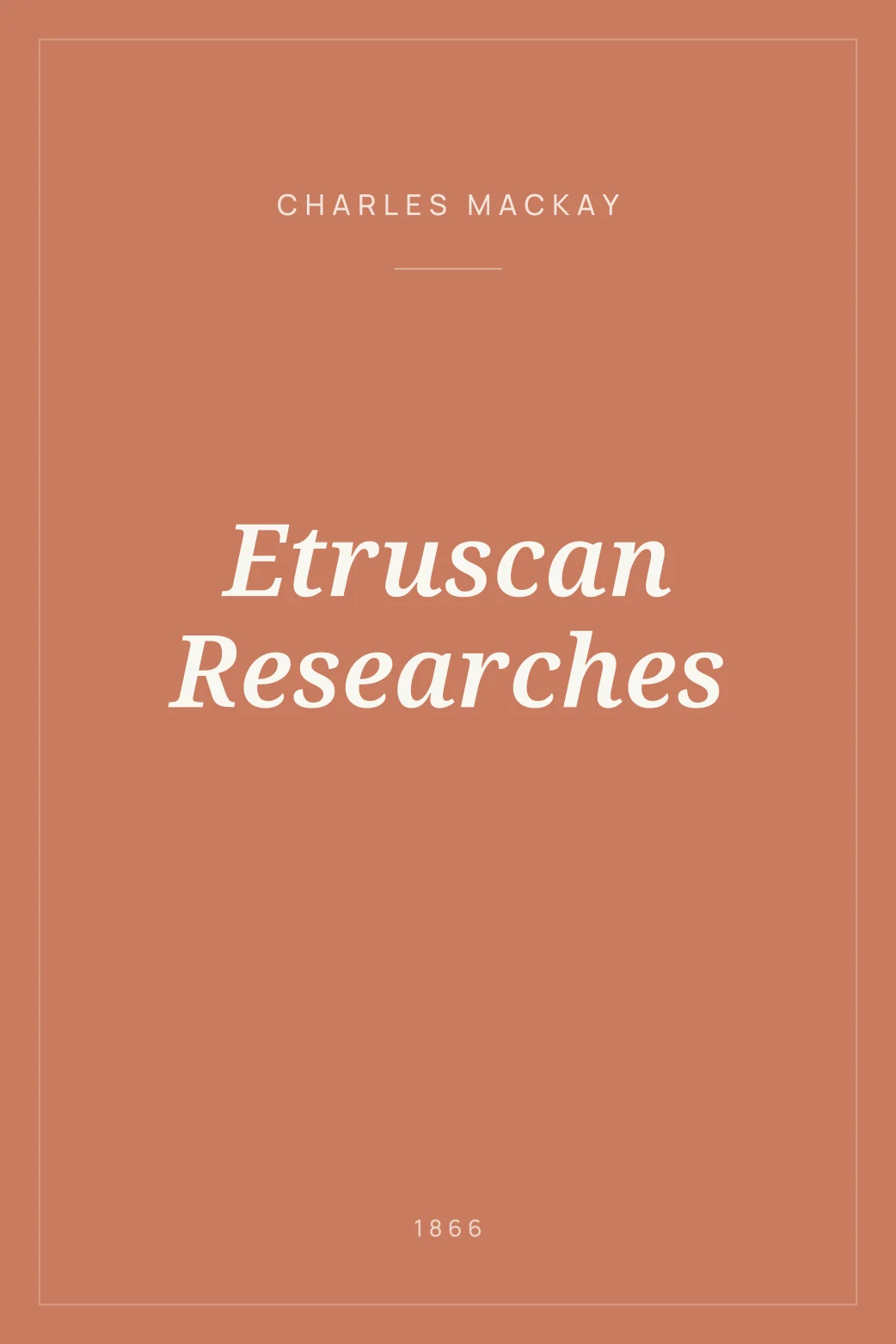 Portada de Etruscan Researches