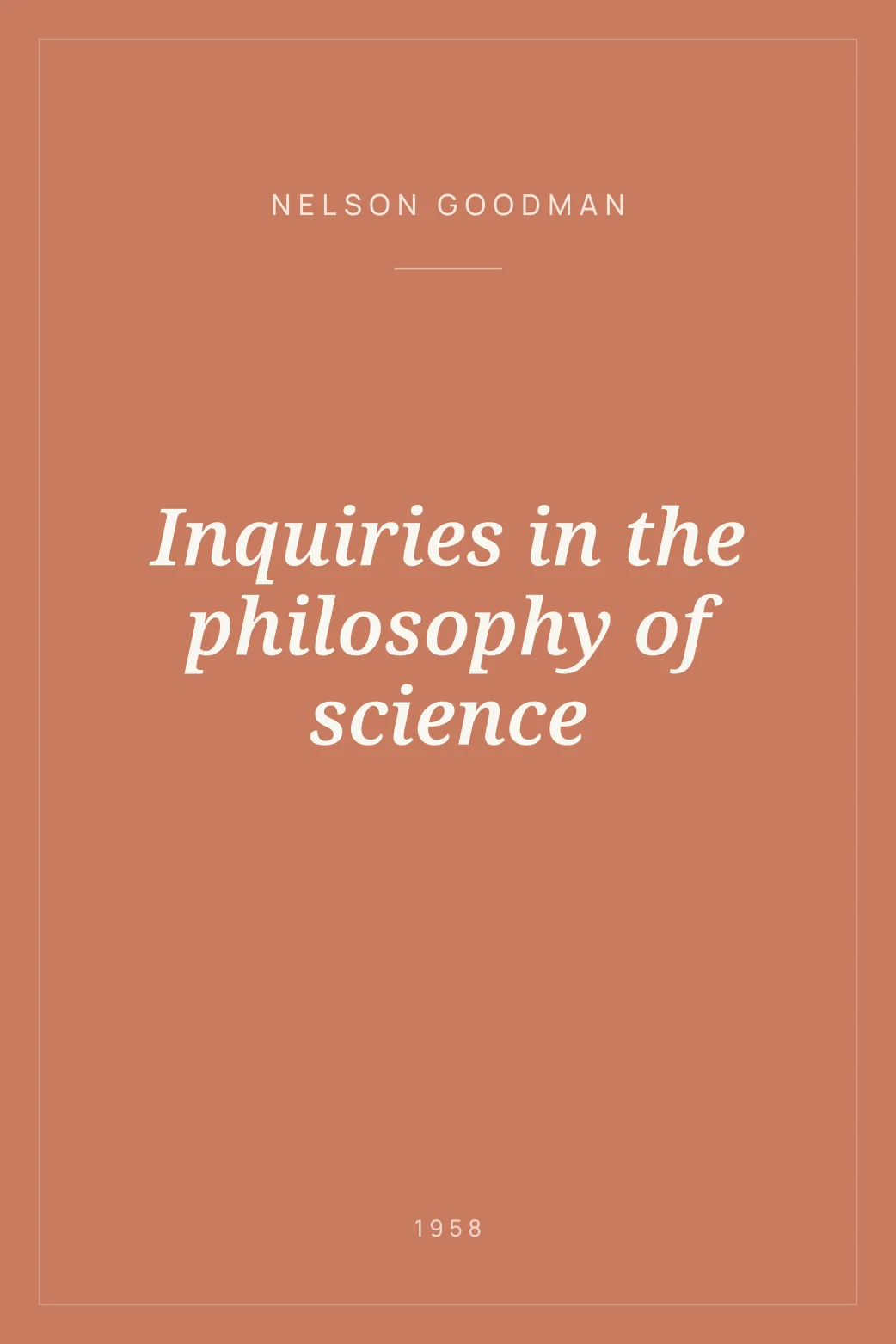 Portada de Inquiries in the philosophy of science