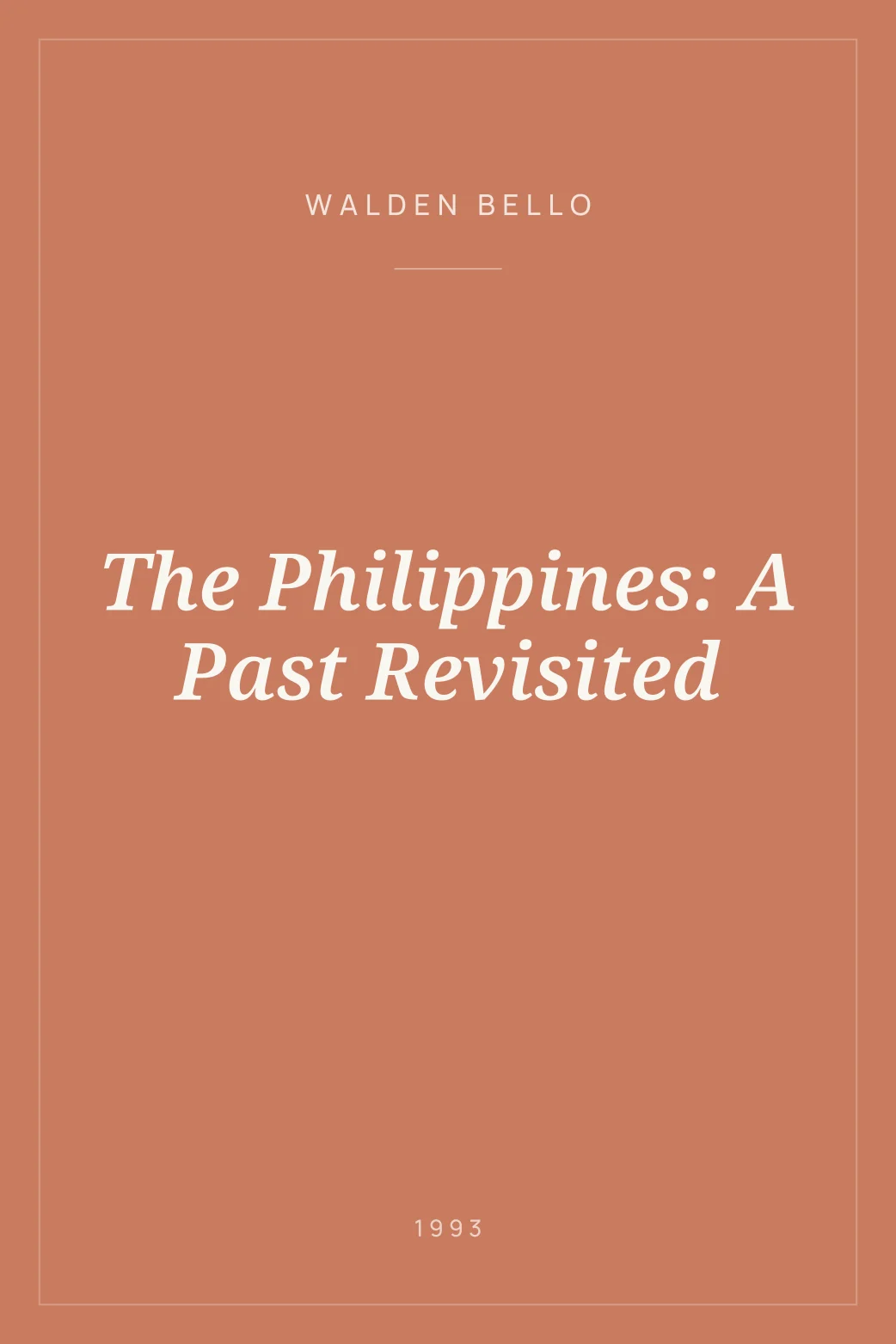 Portada de The Philippines: A Past Revisited