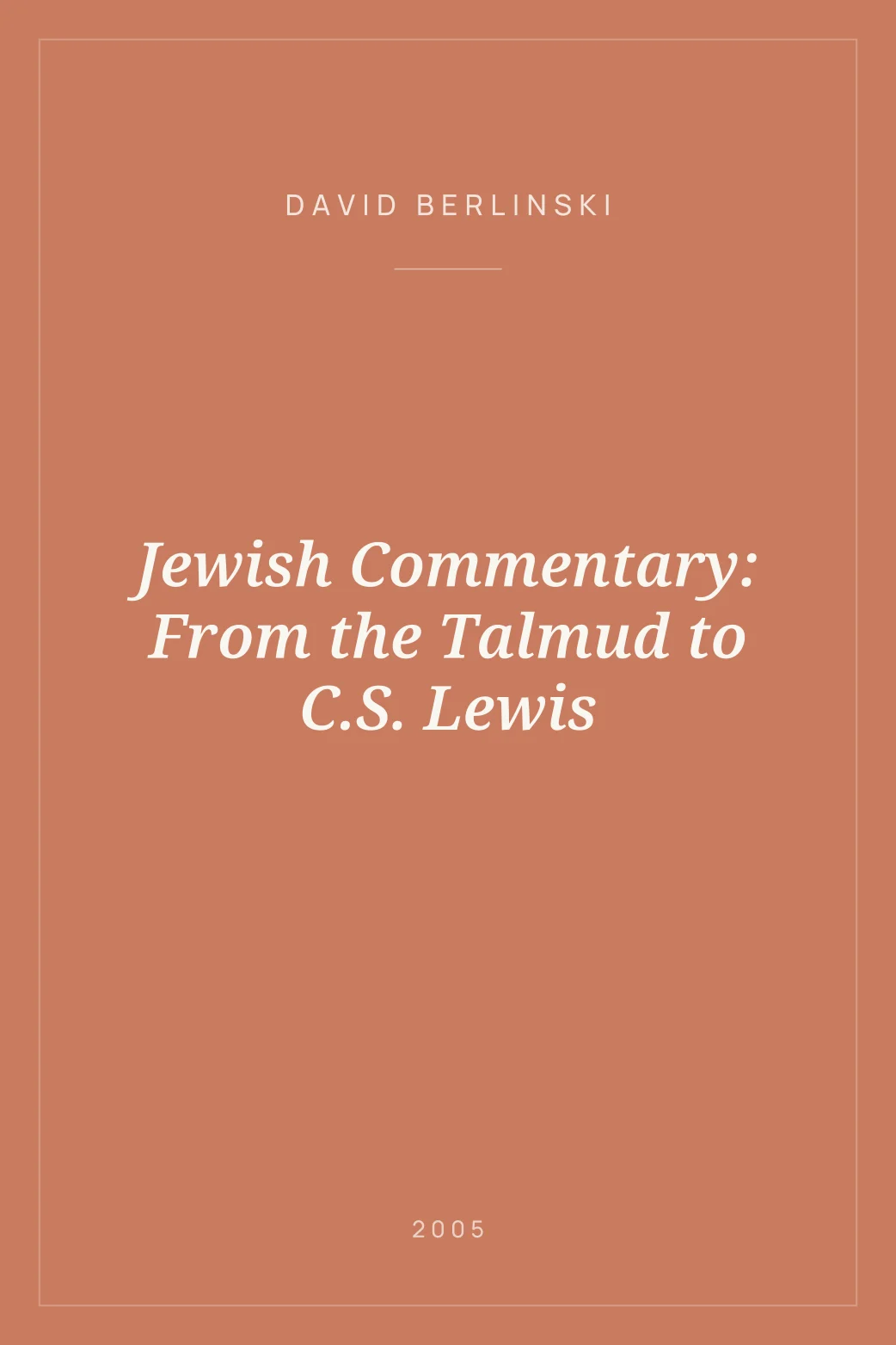 Portada de Jewish Commentary: From the Talmud to C.S. Lewis