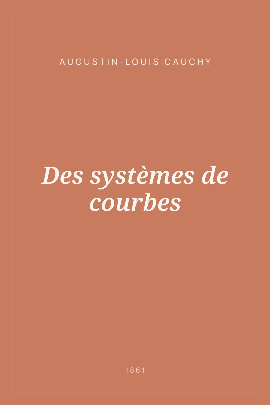 Portada de Des systèmes de courbes