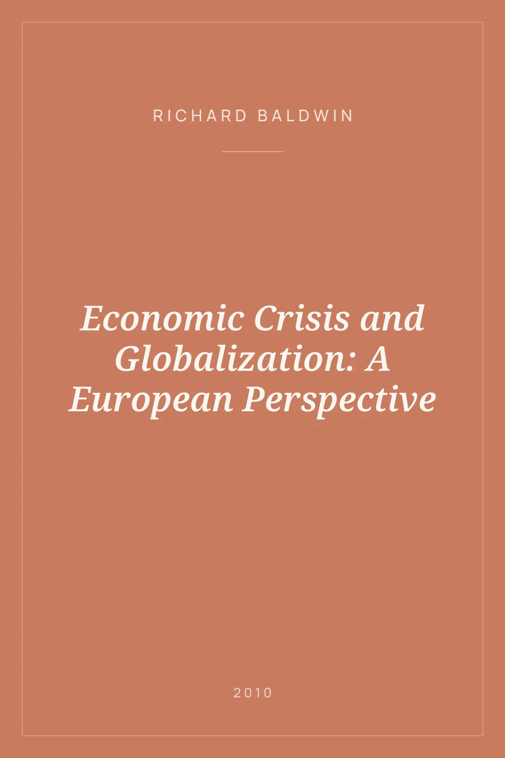 Portada de Economic Crisis and Globalization: A European Perspective