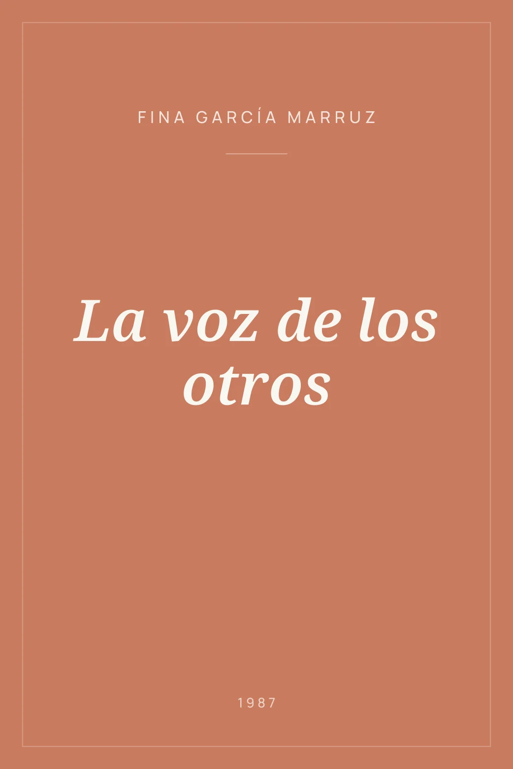 Portada de La voz de los otros