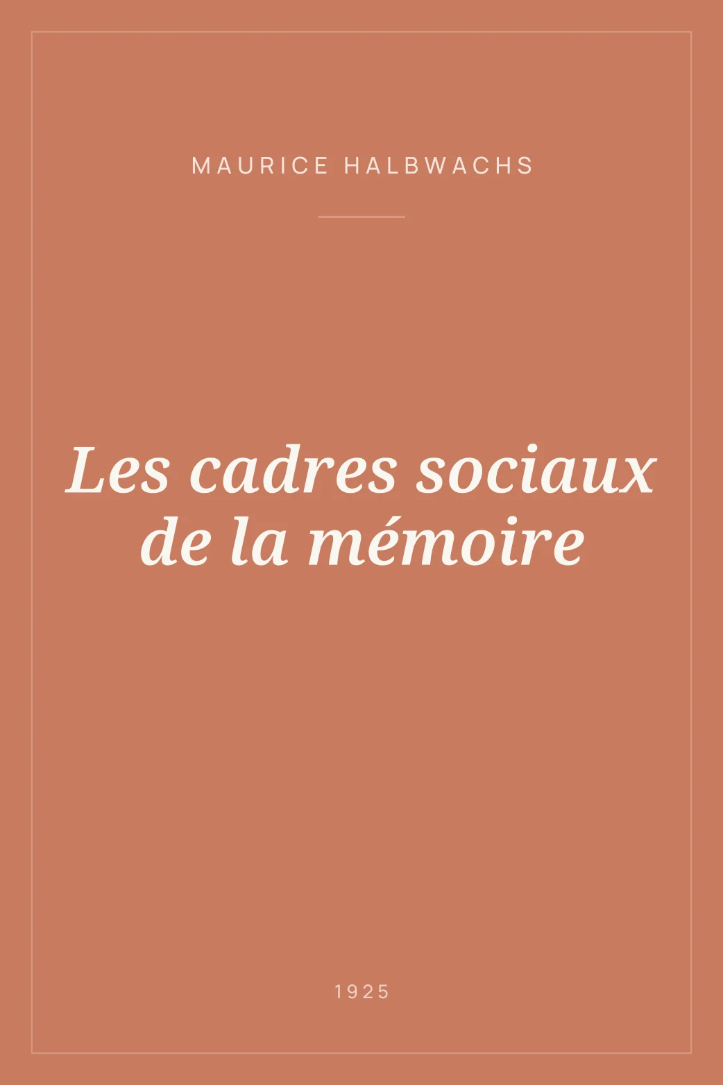 Portada de Les cadres sociaux de la mémoire