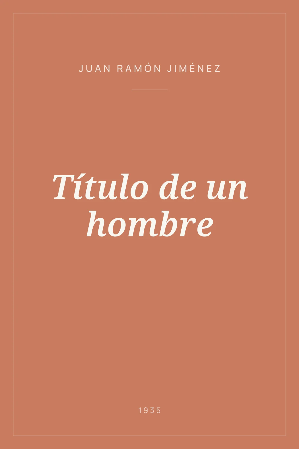 Portada de Título de un hombre