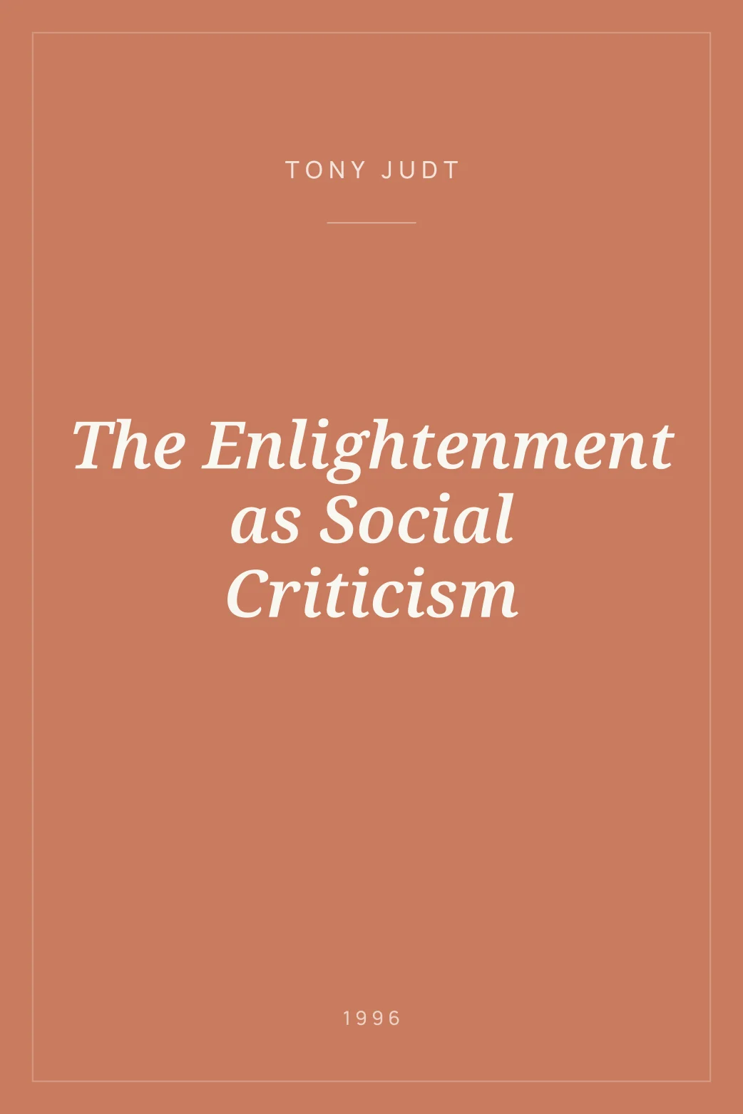 Portada de The Enlightenment as Social Criticism