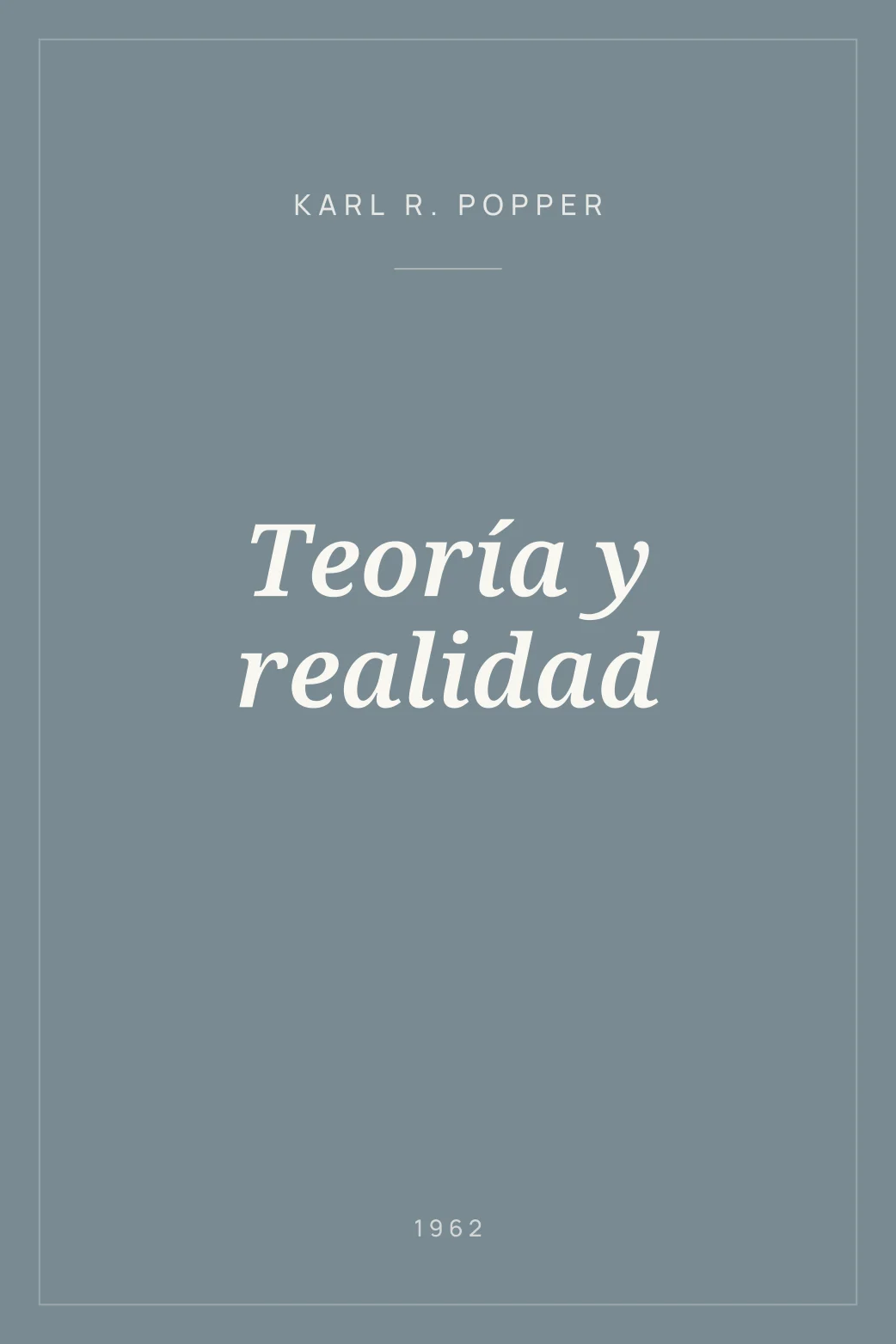 Portada de Teoría y realidad