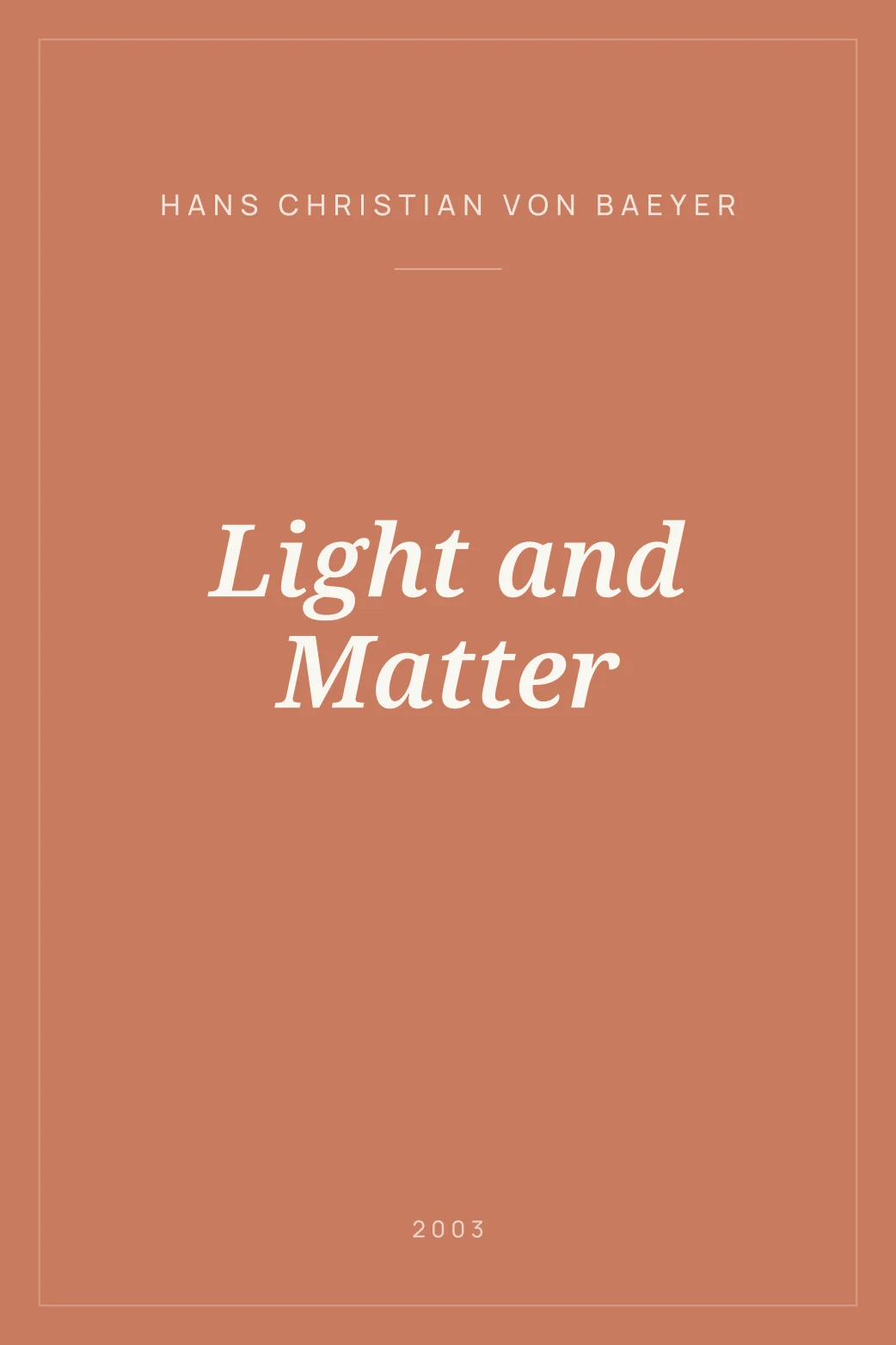 Portada de Light and Matter