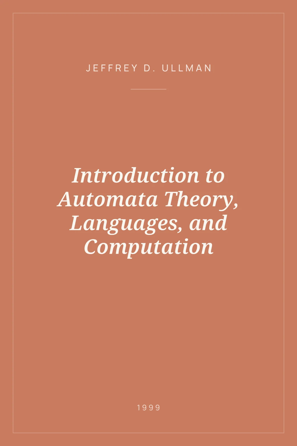 Portada de Introduction to Automata Theory, Languages, and Computation