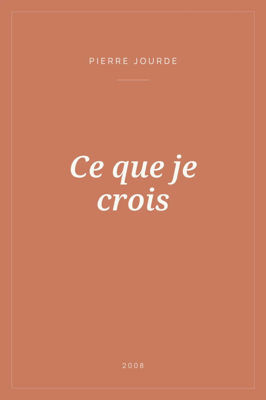 Portada de Ce que je crois