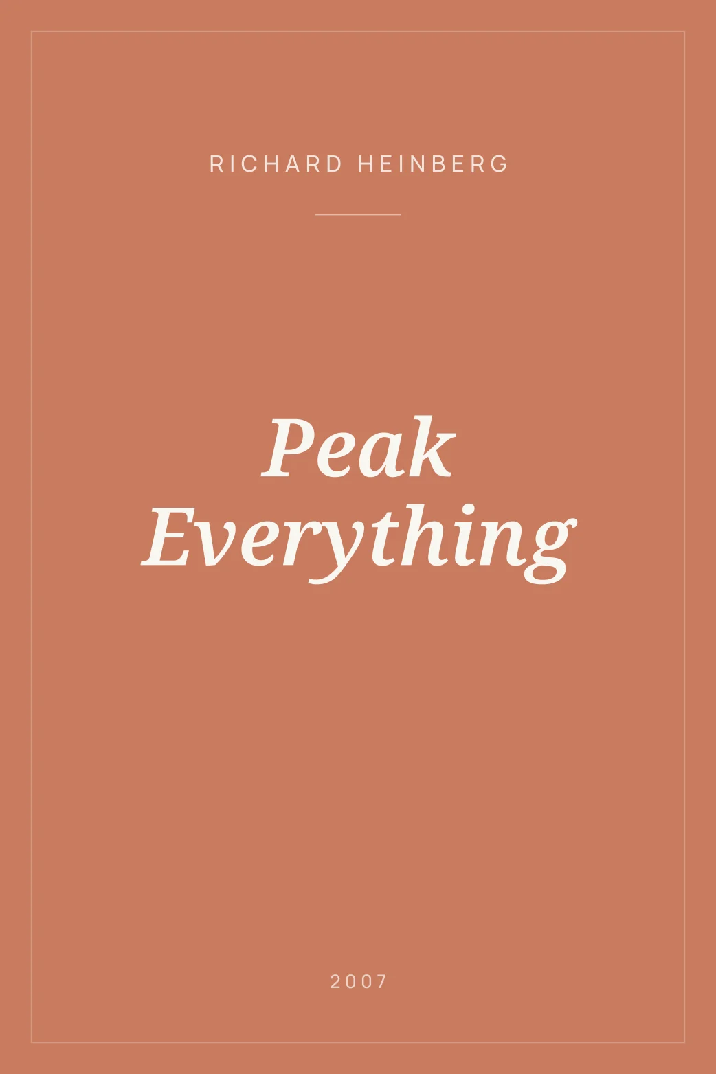 Portada de Peak Everything