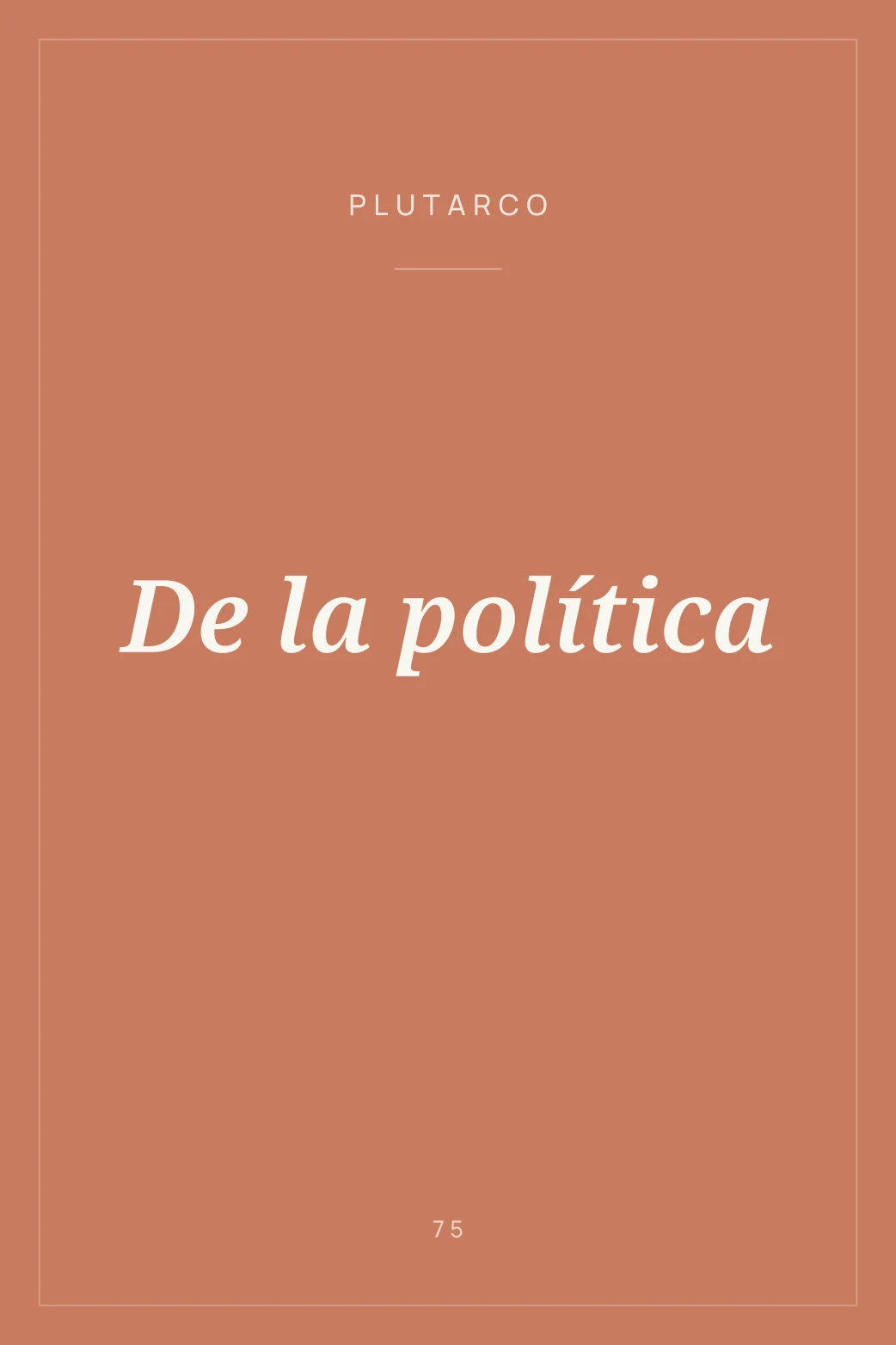 Portada de De la política
