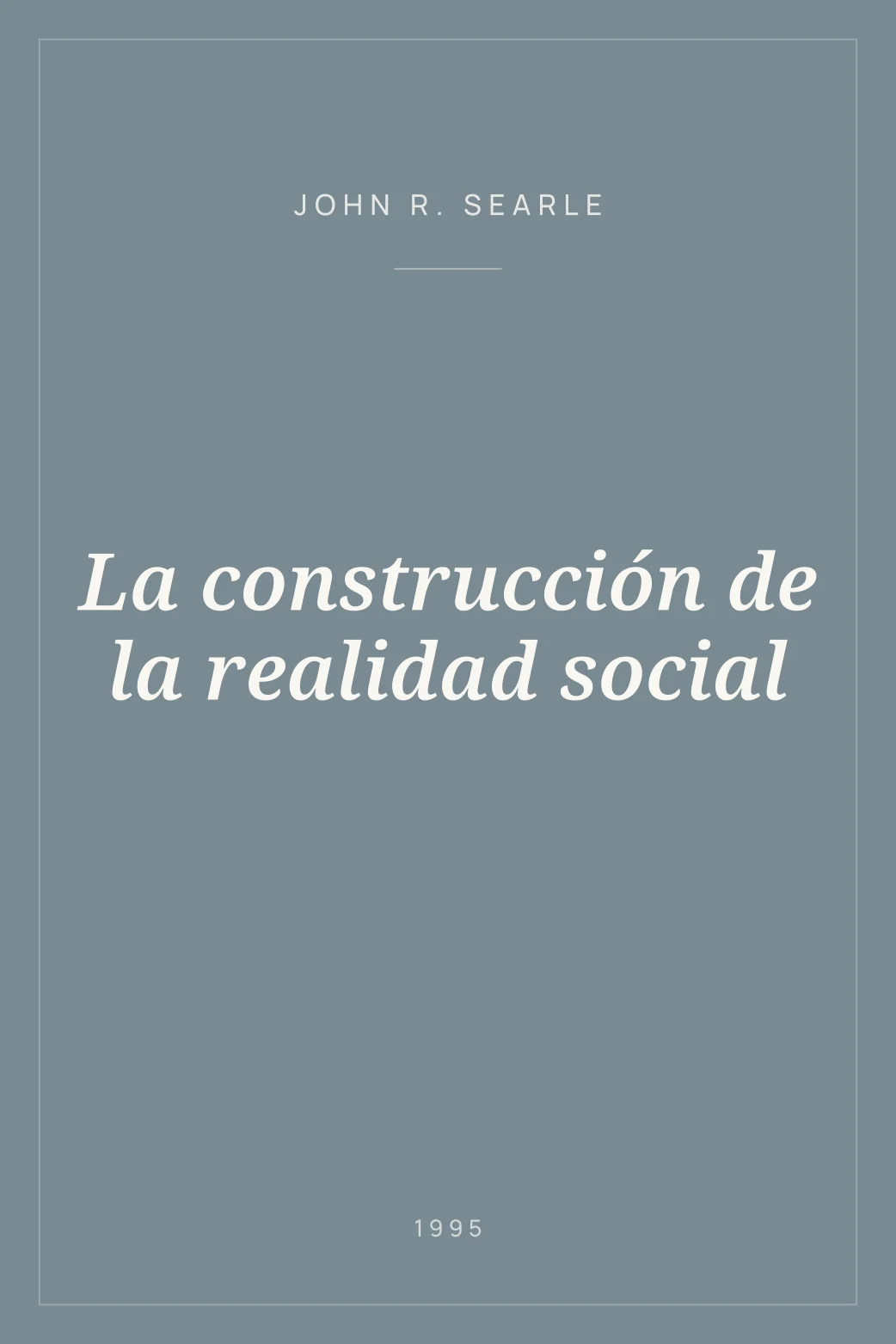 Portada de La construcción de la realidad social