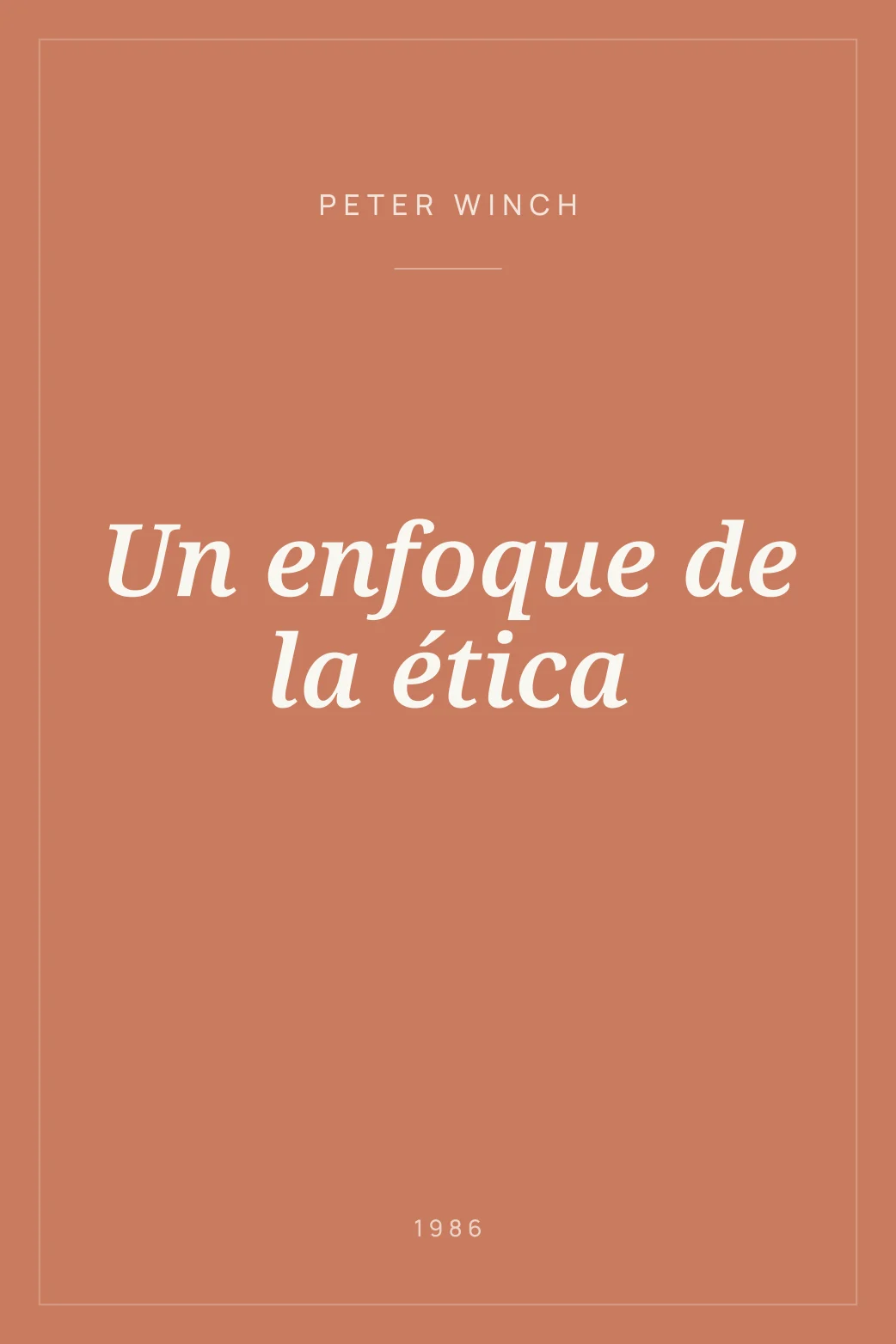 Portada de Un enfoque de la ética
