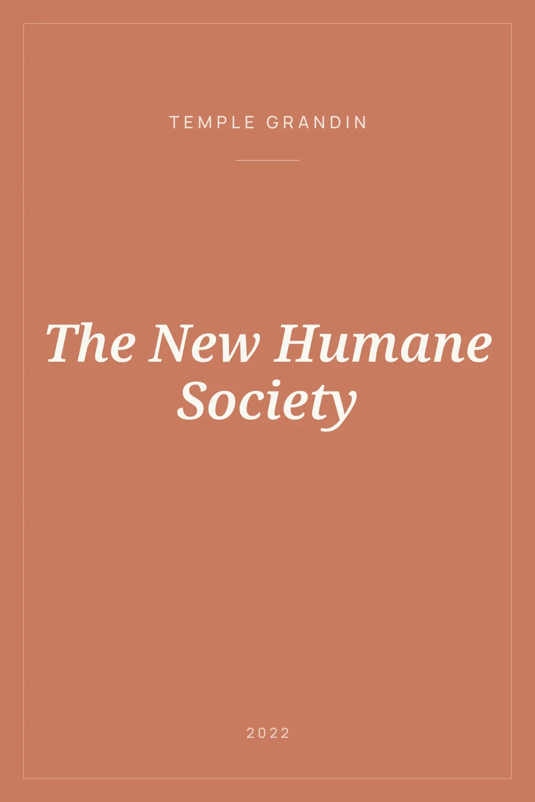 Portada de The New Humane Society