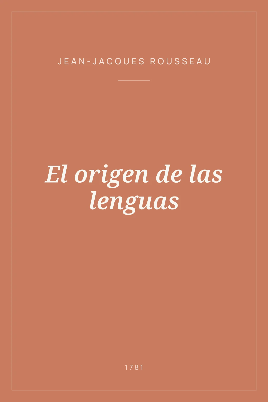 Portada de El origen de las lenguas