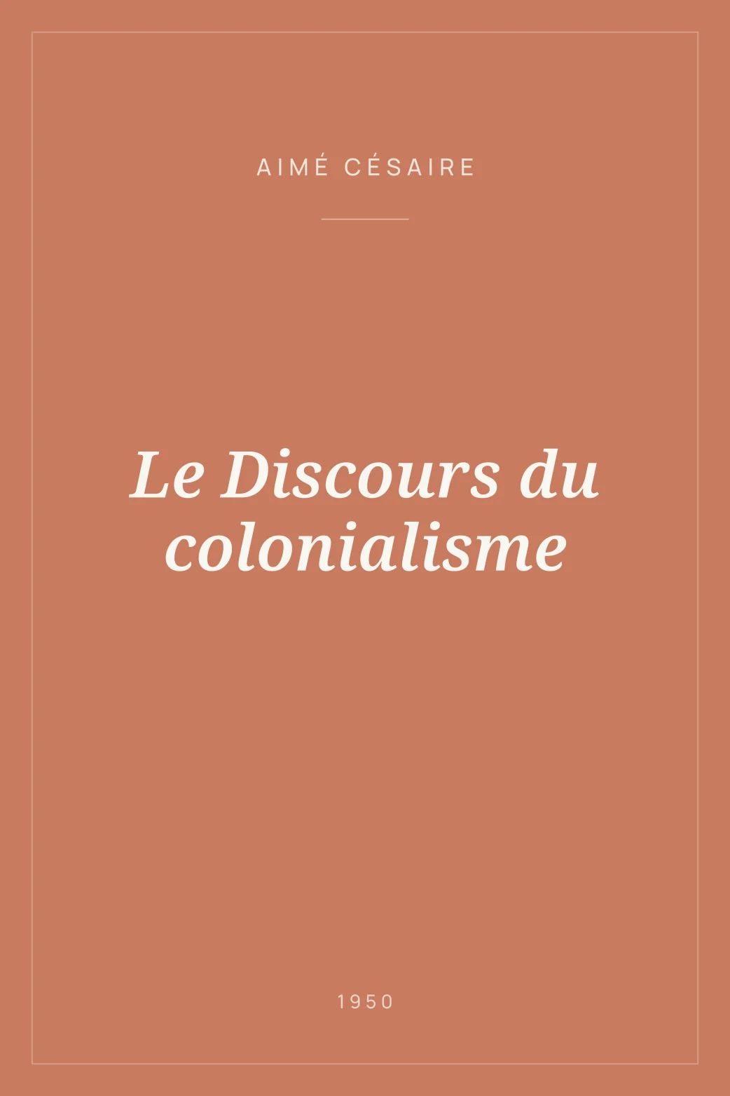 Portada de Le Discours du colonialisme