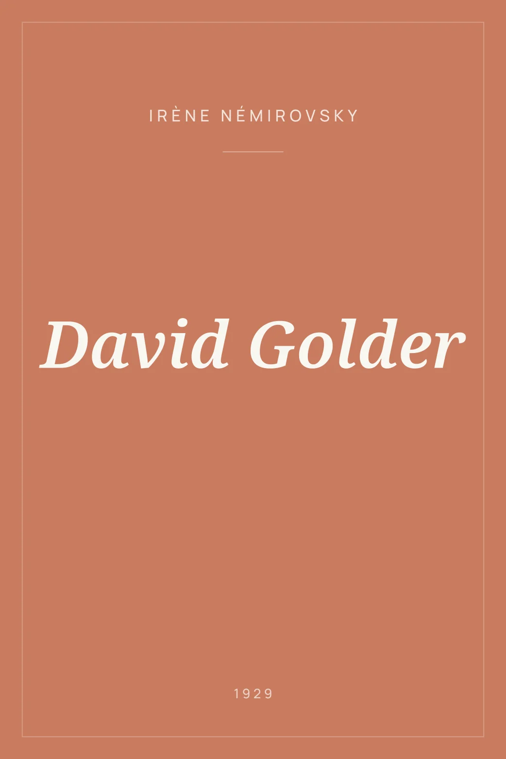 Portada de David Golder
