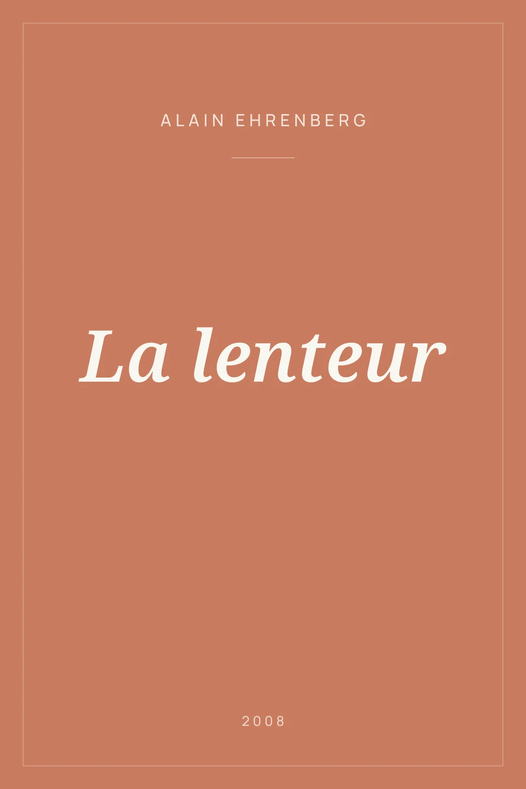 Portada de La lenteur
