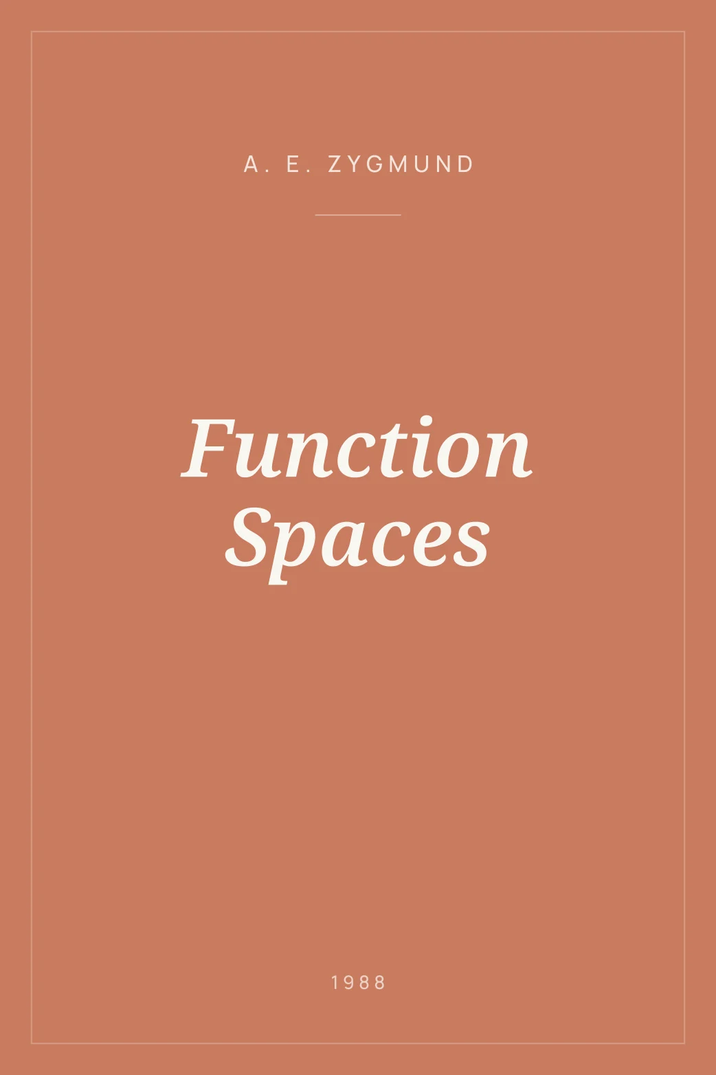 Portada de Function Spaces