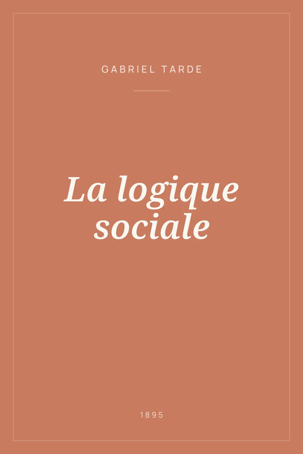 Portada de La logique sociale