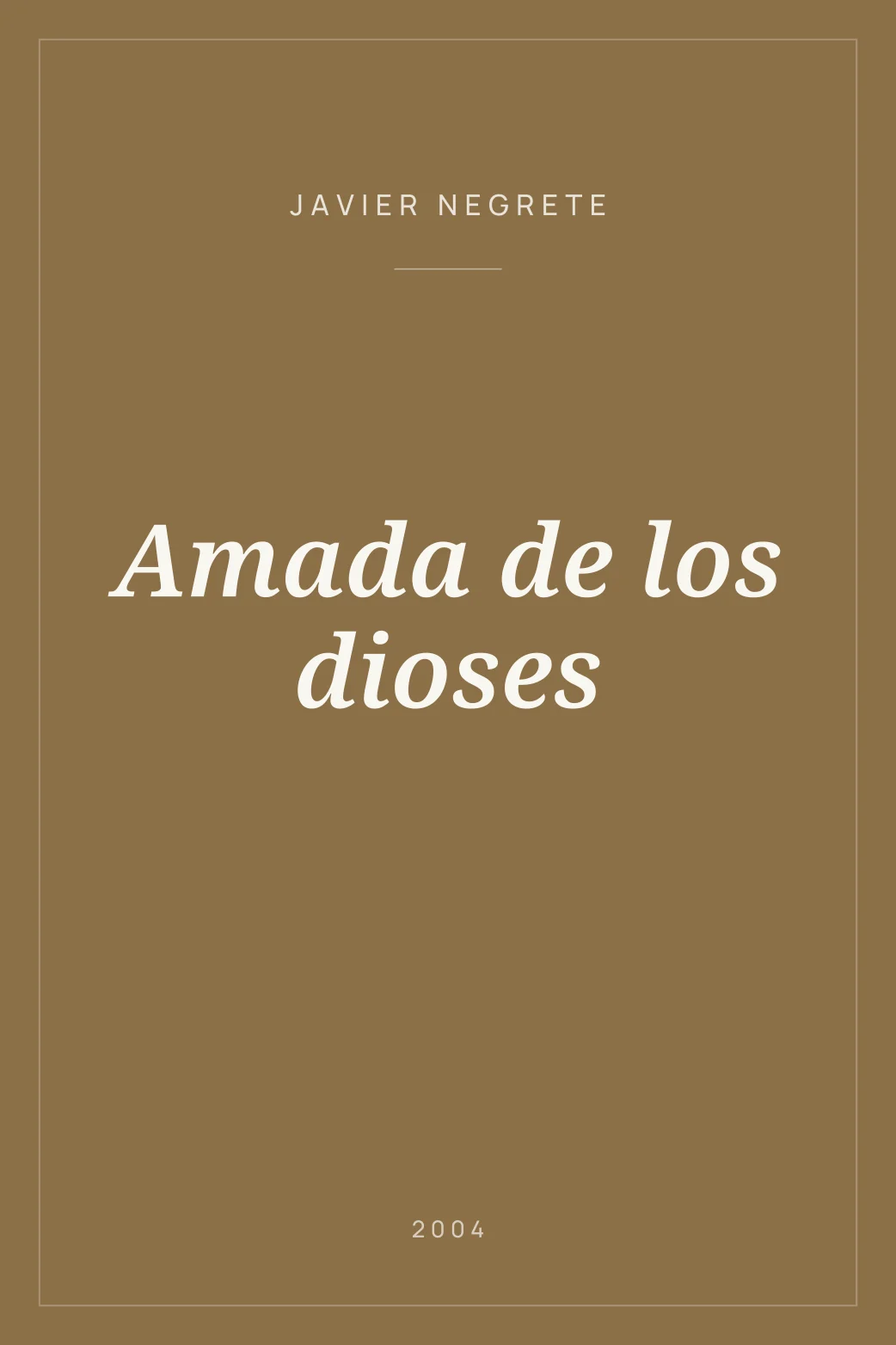 Portada de Amada de los dioses