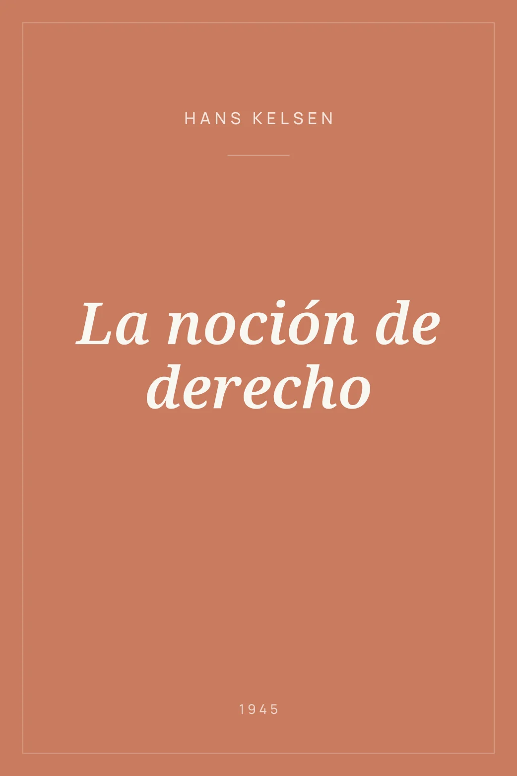 Portada de La noción de derecho