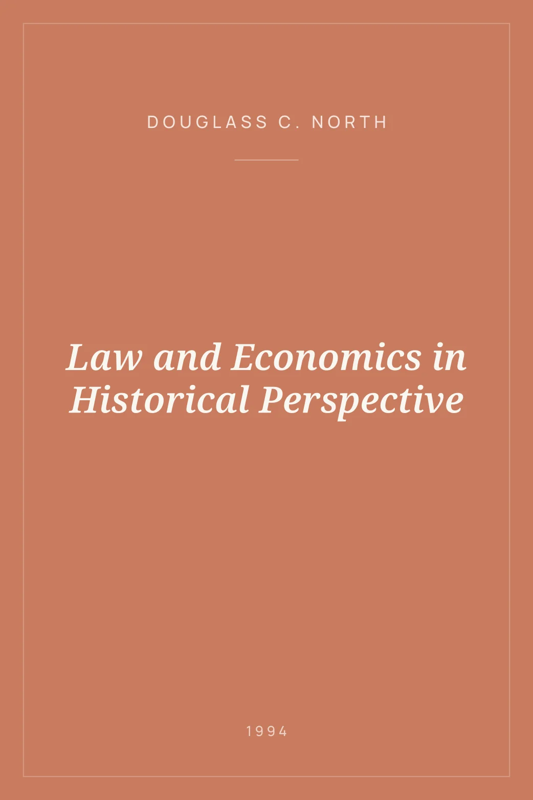 Portada de Law and Economics in Historical Perspective