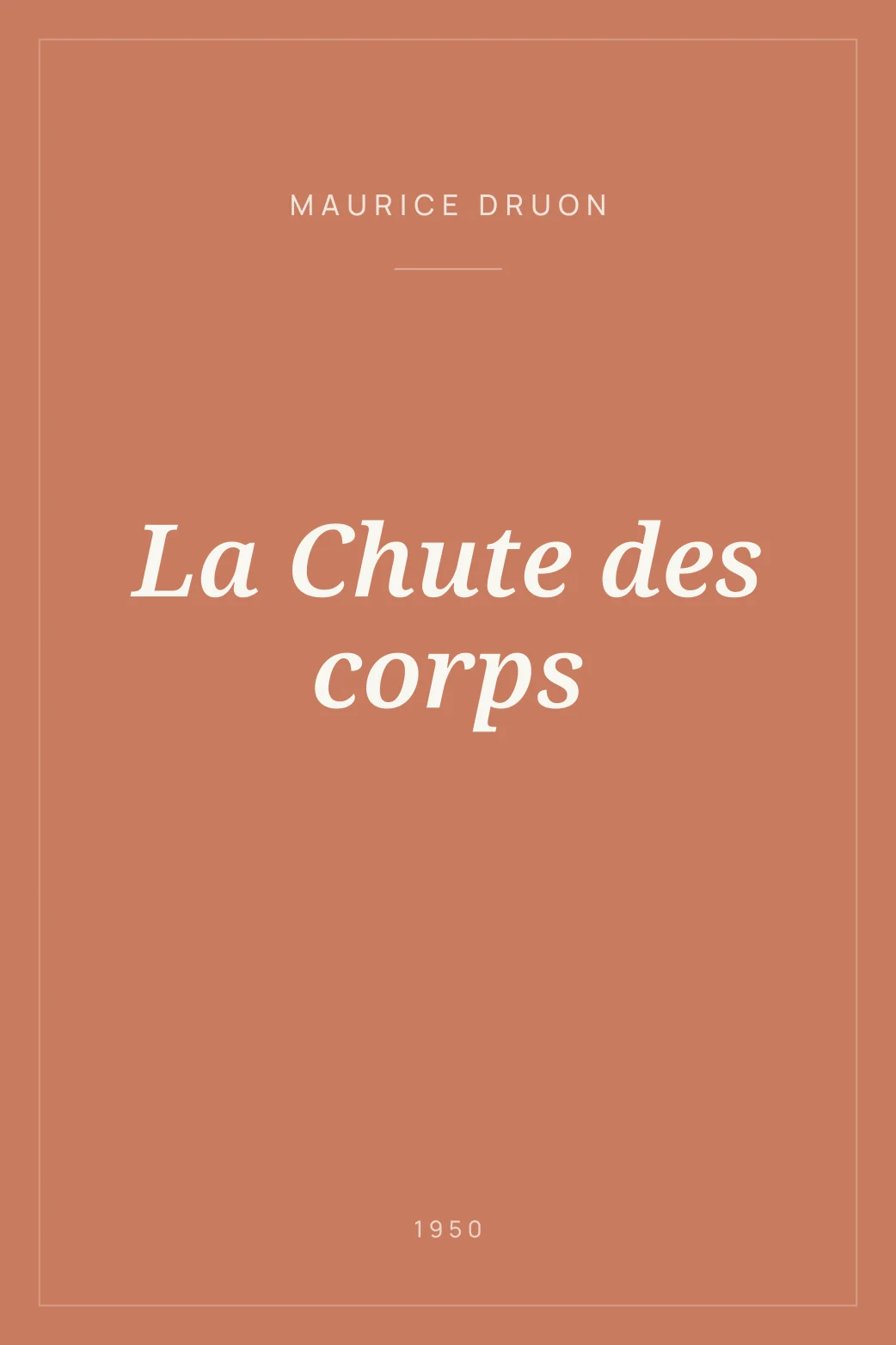 Portada de La Chute des corps
