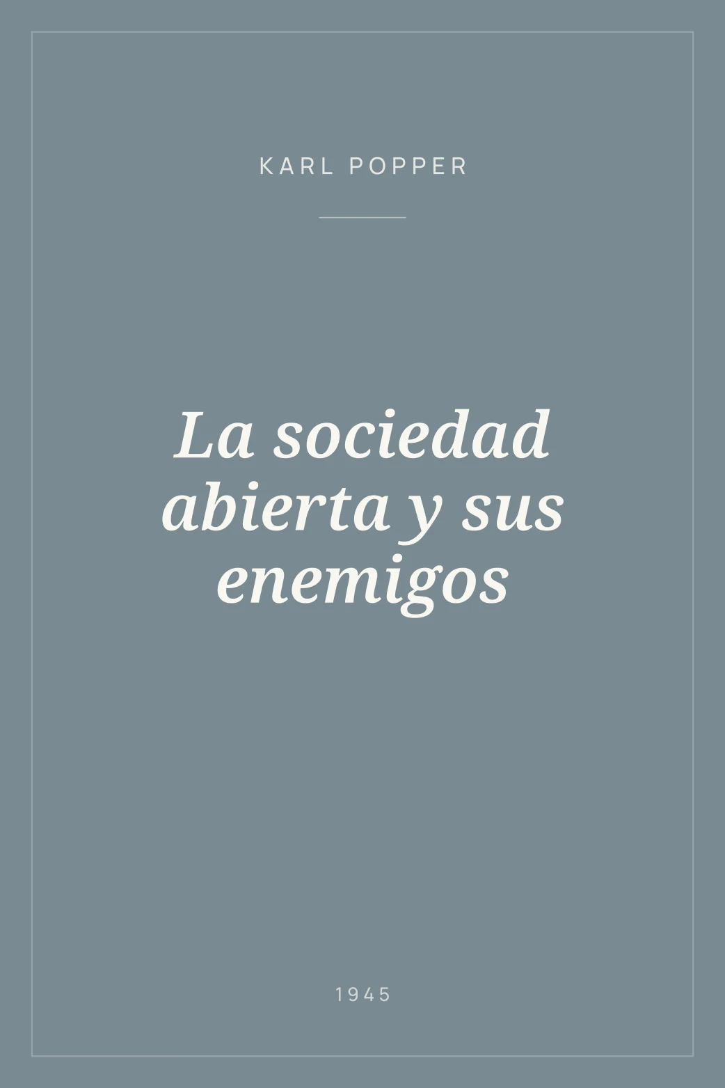 Portada de La sociedad abierta y sus enemigos