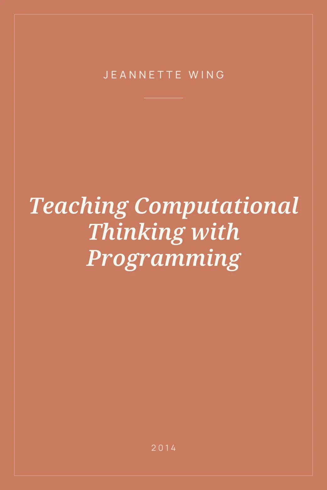 Portada de Teaching Computational Thinking with Programming