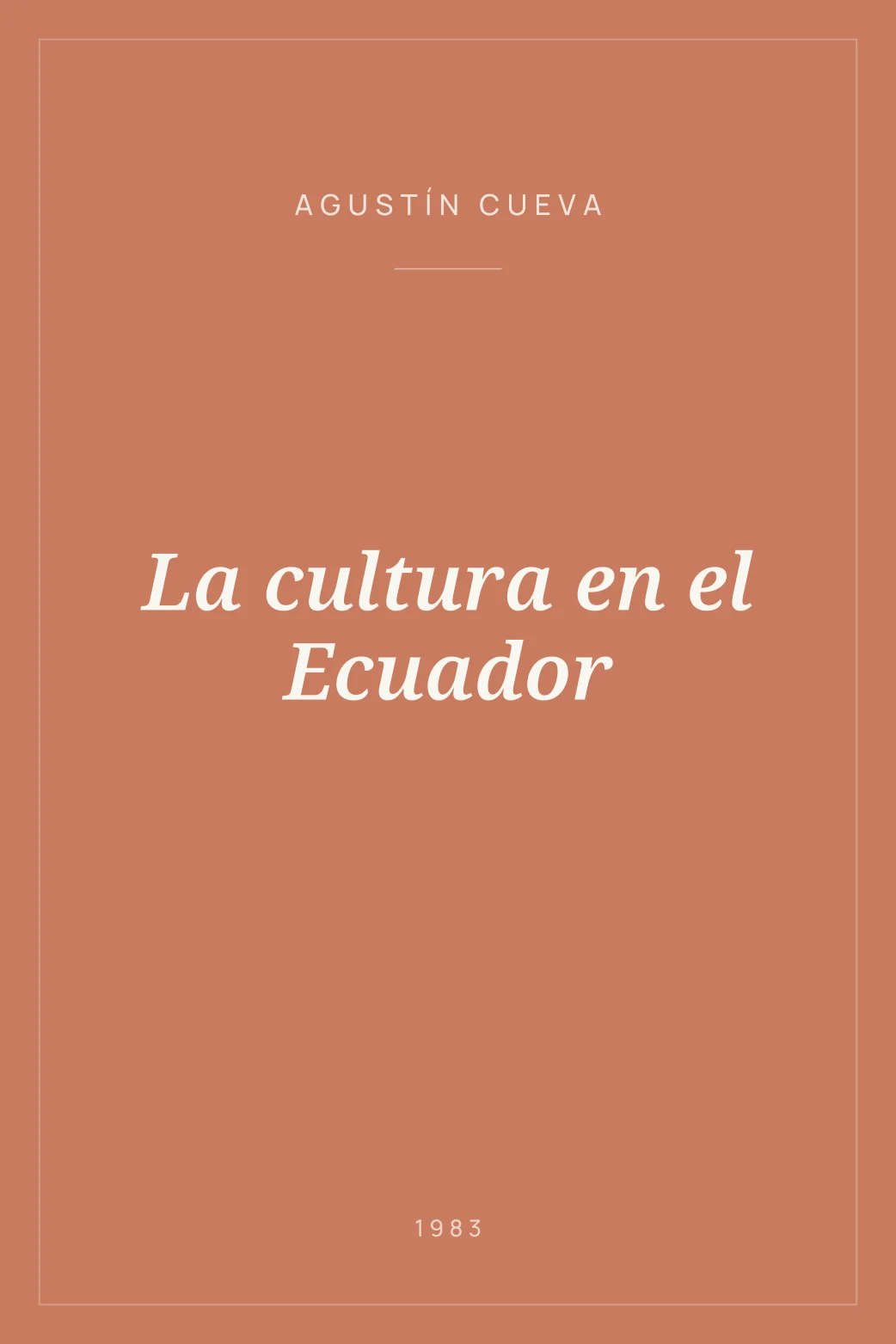 Portada de La cultura en el Ecuador