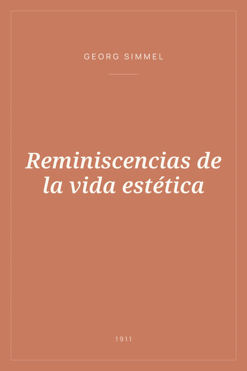 Portada de Reminiscencias de la vida estética