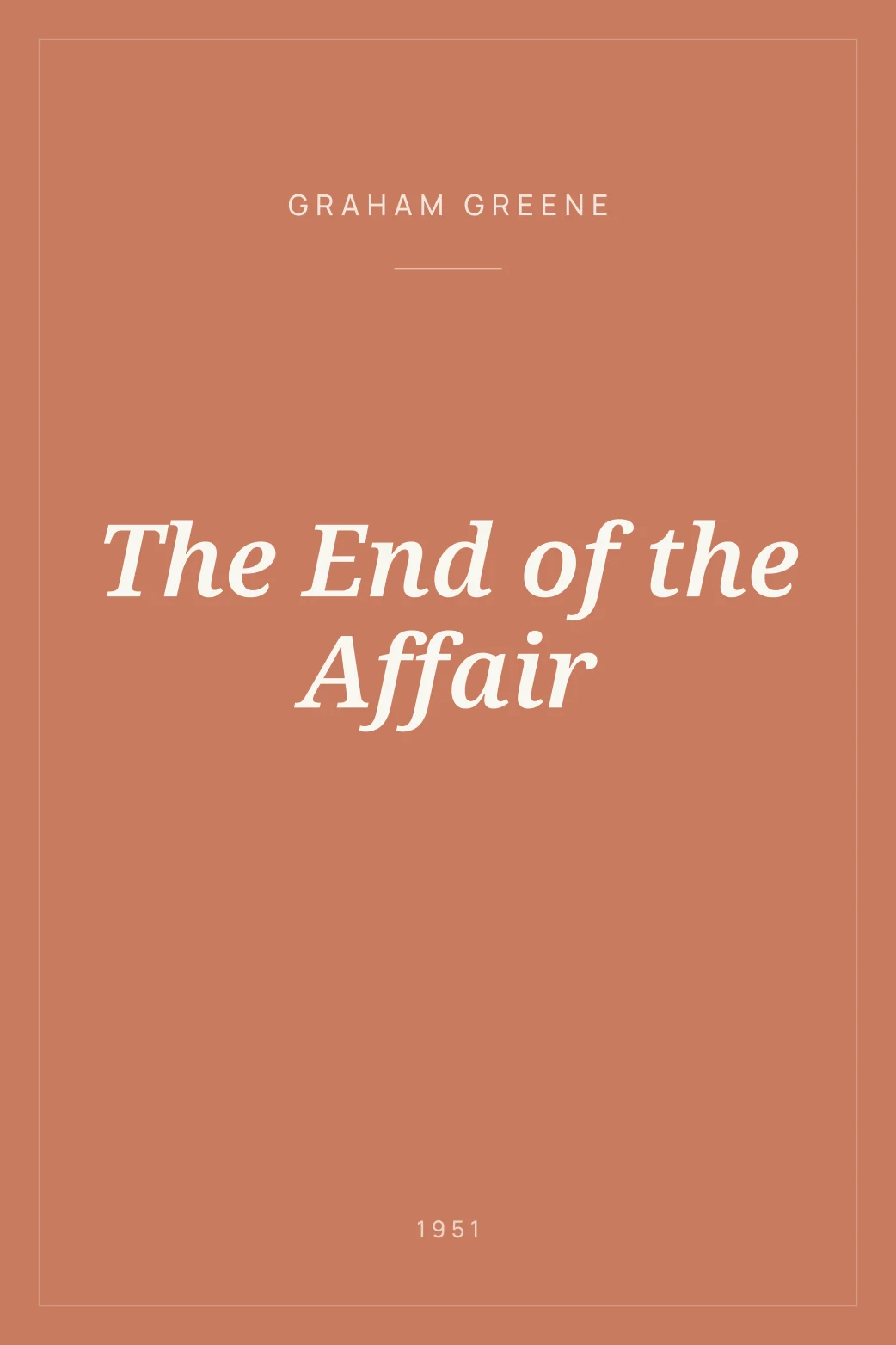 Portada de The End of the Affair