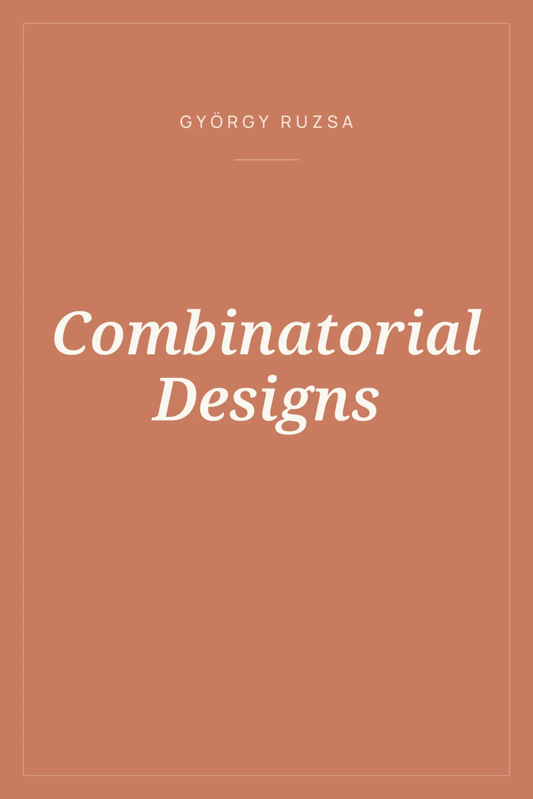 Portada de Combinatorial Designs