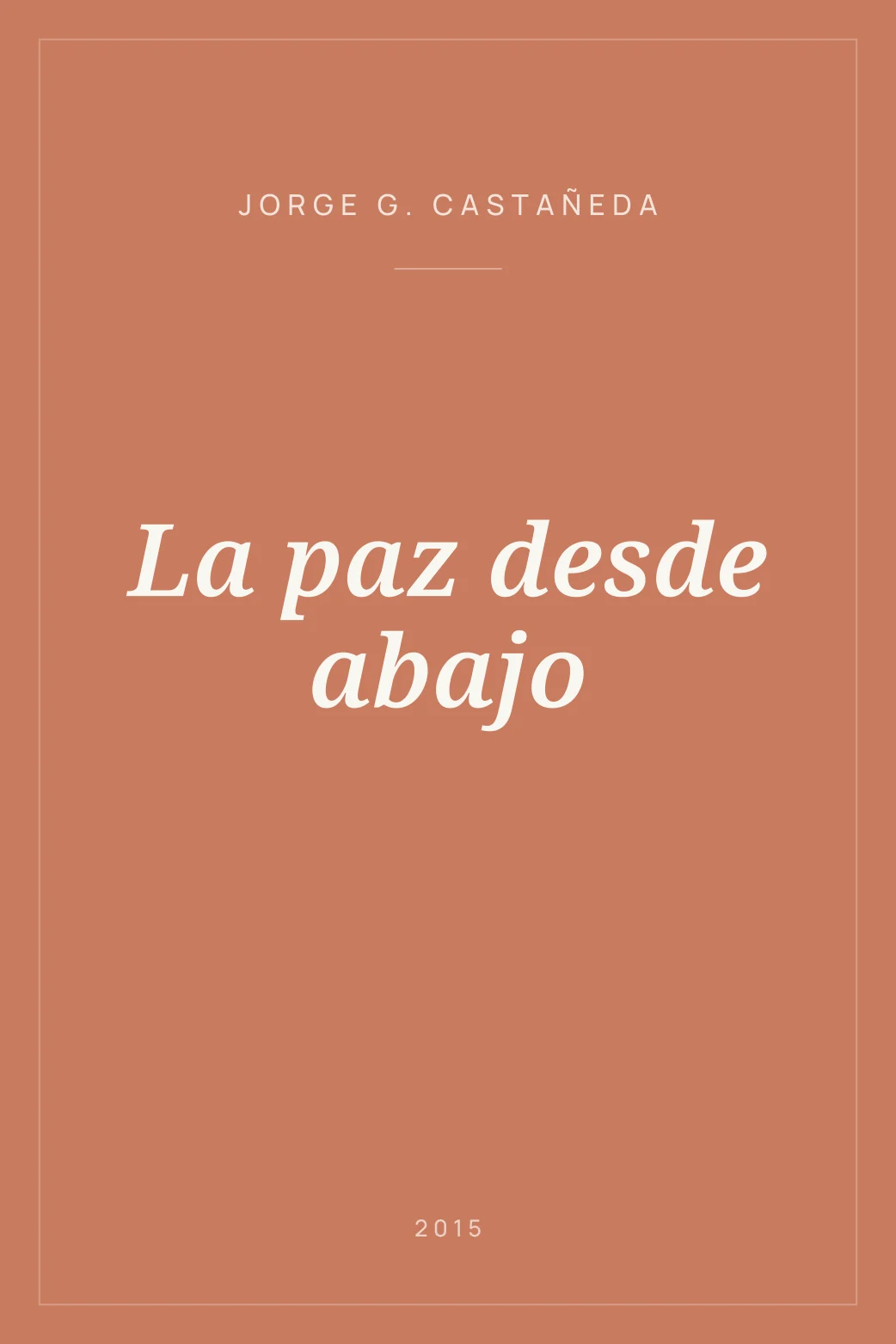 Portada de La paz desde abajo