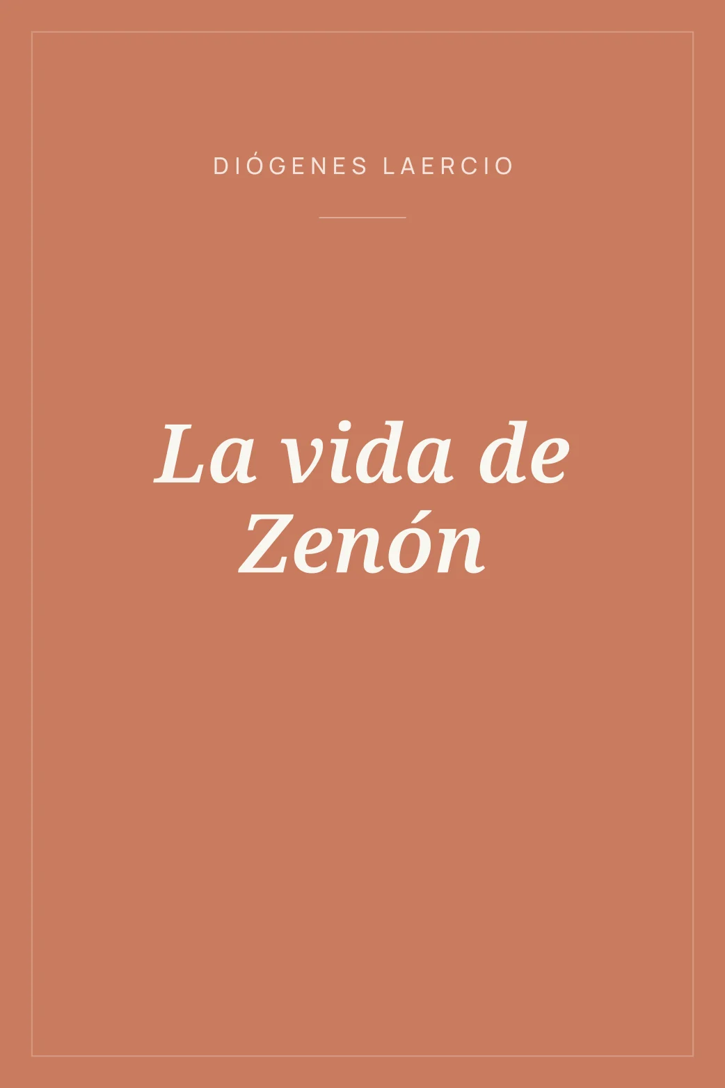 Portada de La vida de Zenón