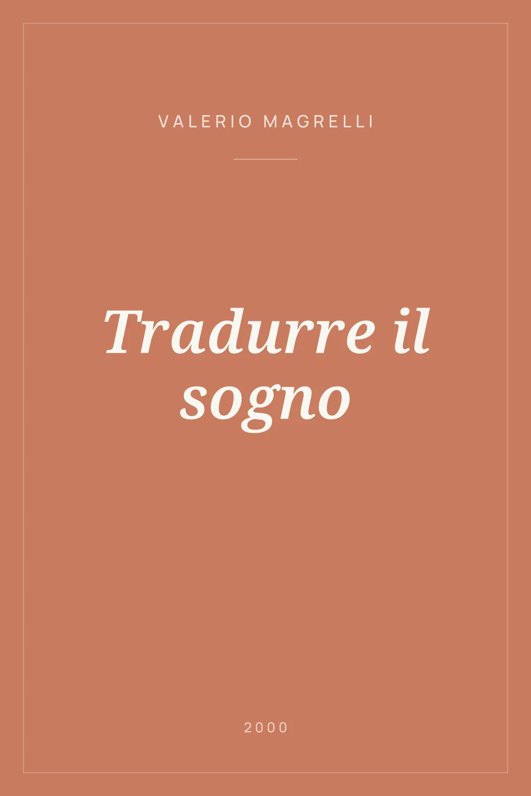 Portada de Tradurre il sogno