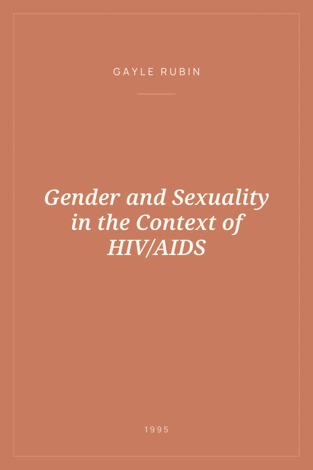 Portada de Gender and Sexuality in the Context of HIV/AIDS