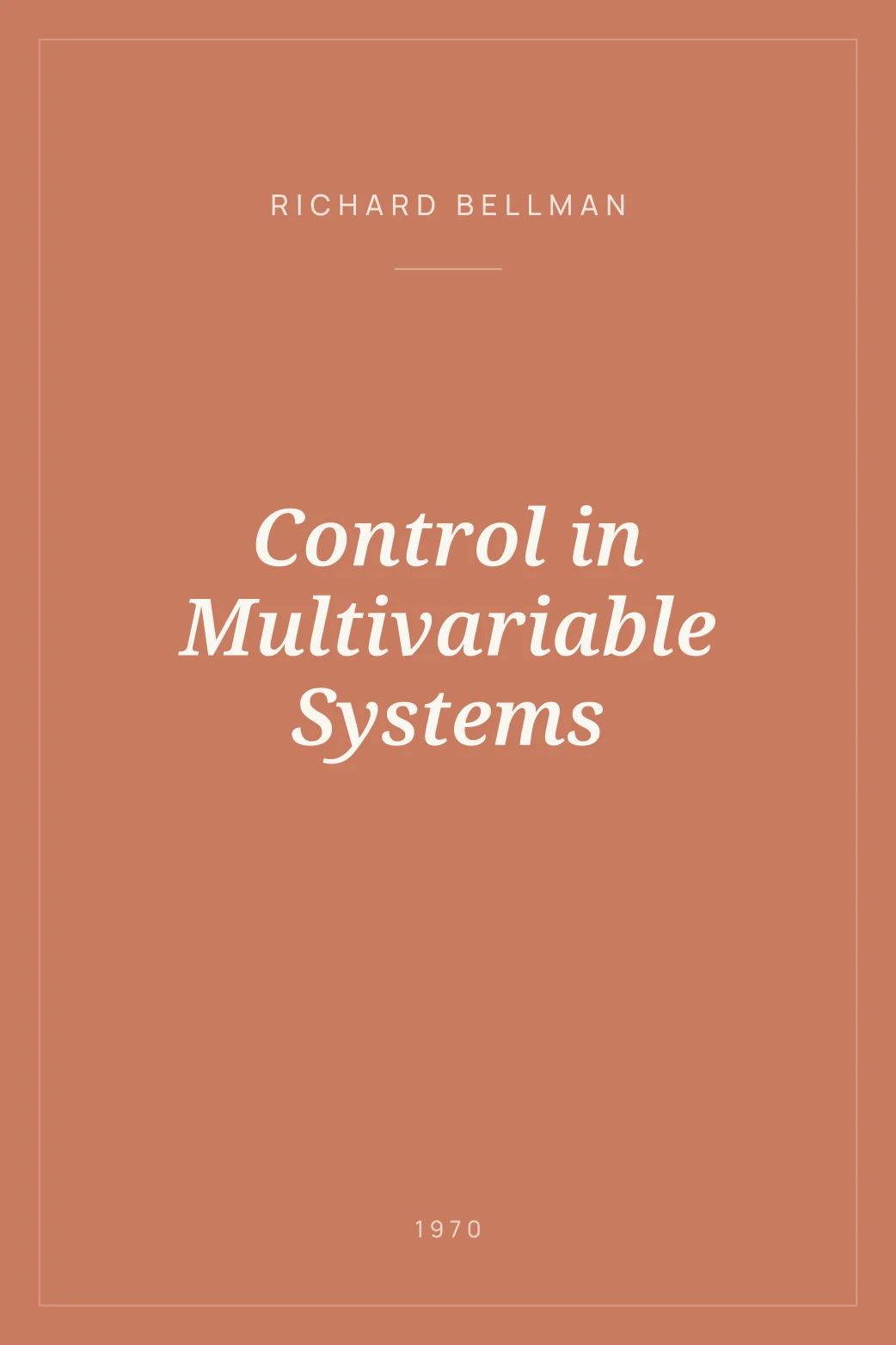 Portada de Control in Multivariable Systems