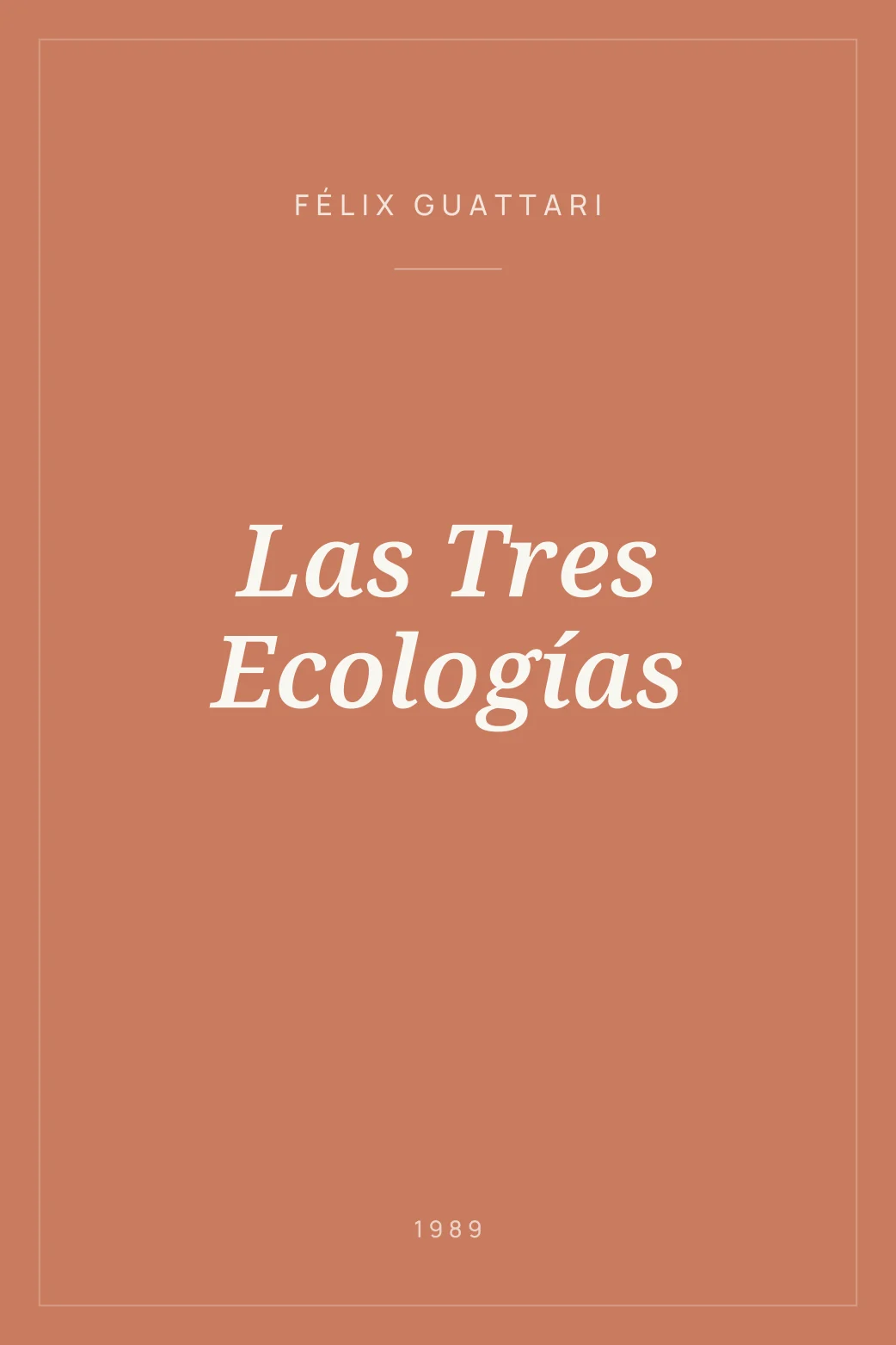 Portada de Las Tres Ecologías