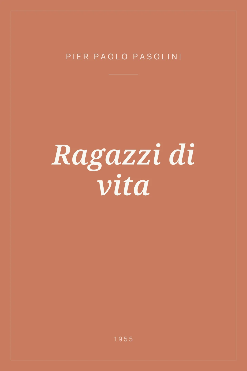 Portada de Ragazzi di vita