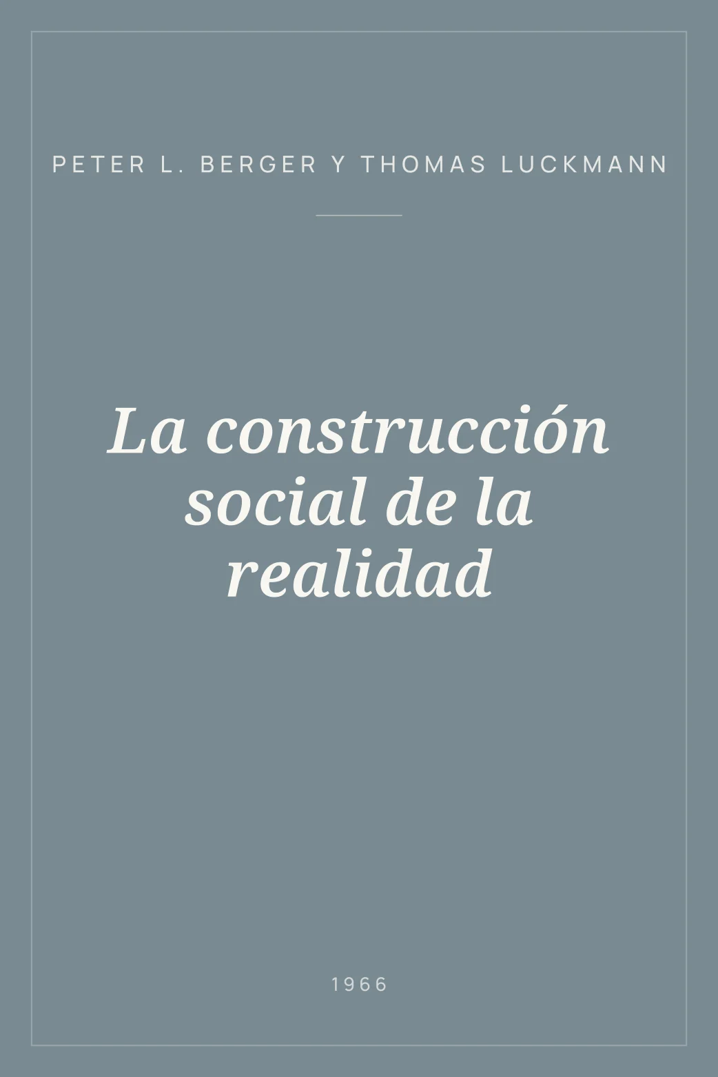 Portada de La construcción social de la realidad