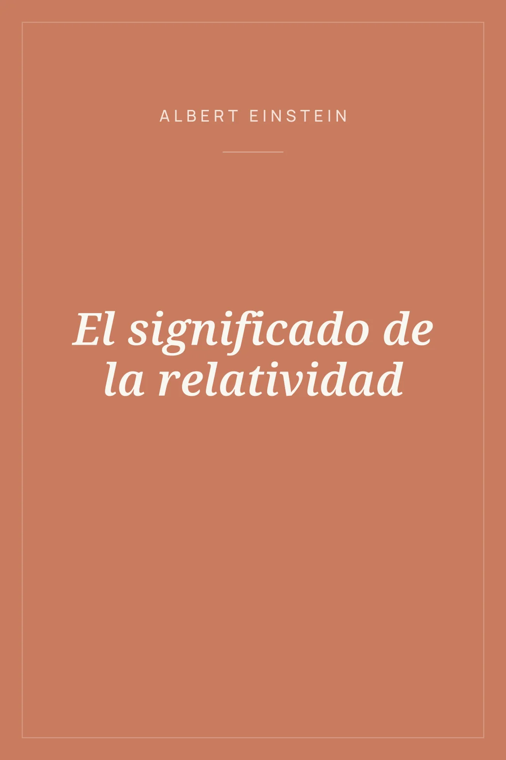 Portada de El significado de la relatividad