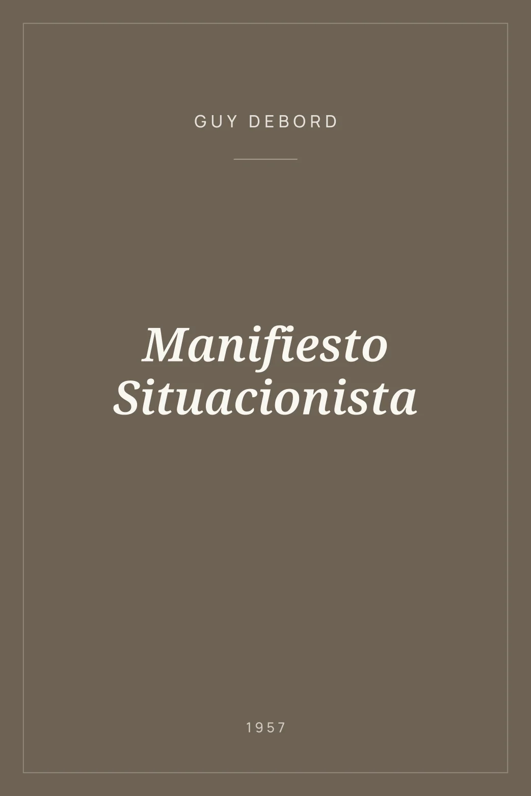 Portada de Manifiesto Situacionista