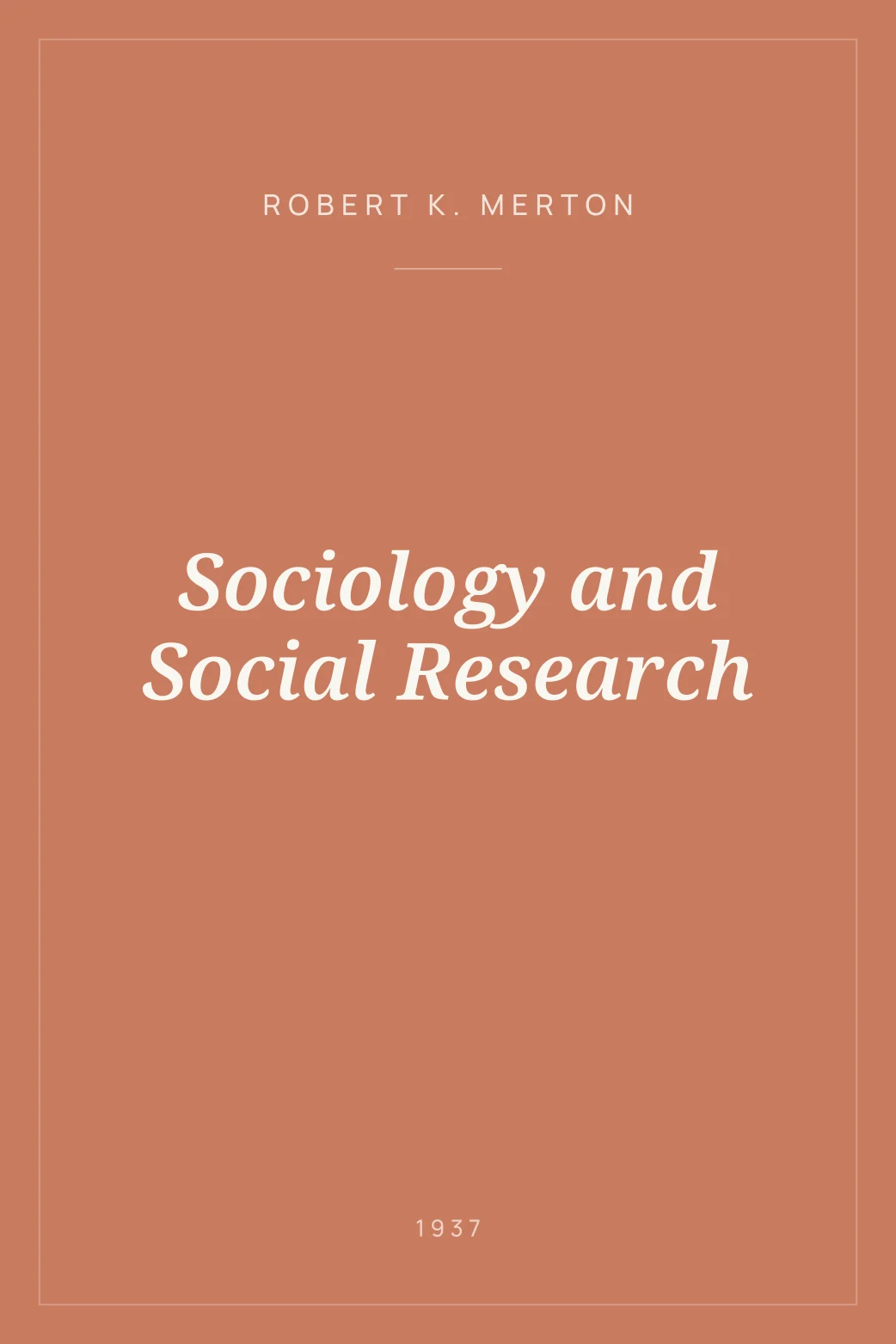 Portada de Sociology and Social Research