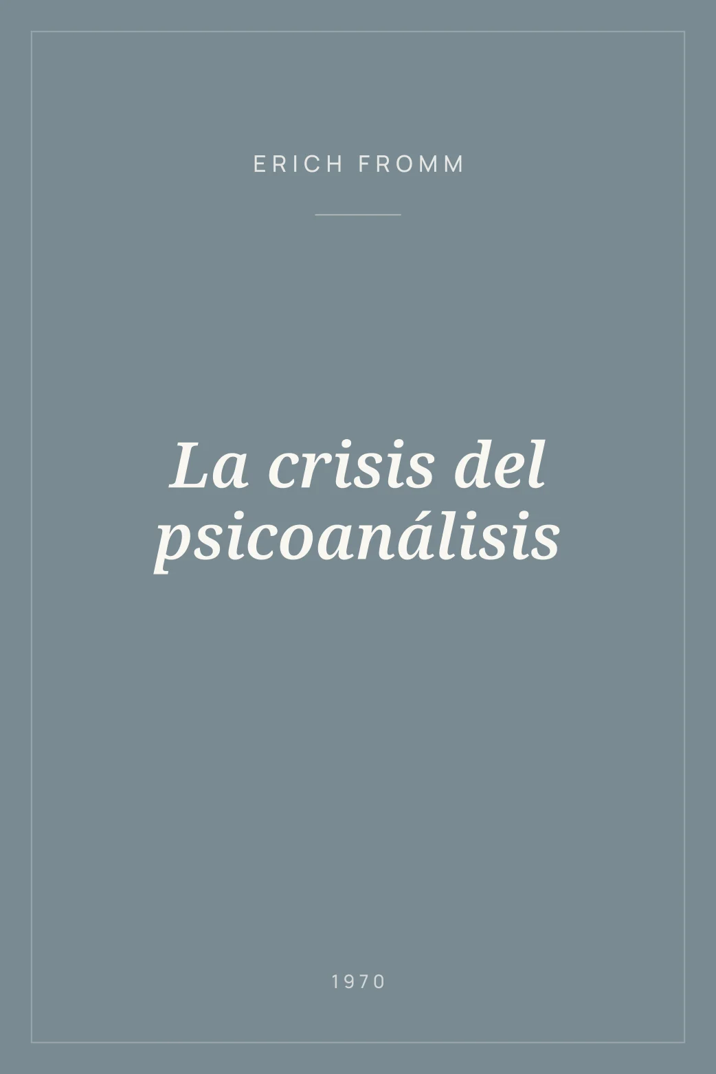 Portada de La crisis del psicoanálisis