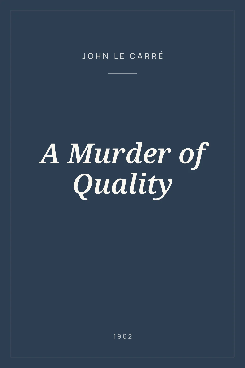 Portada de A Murder of Quality