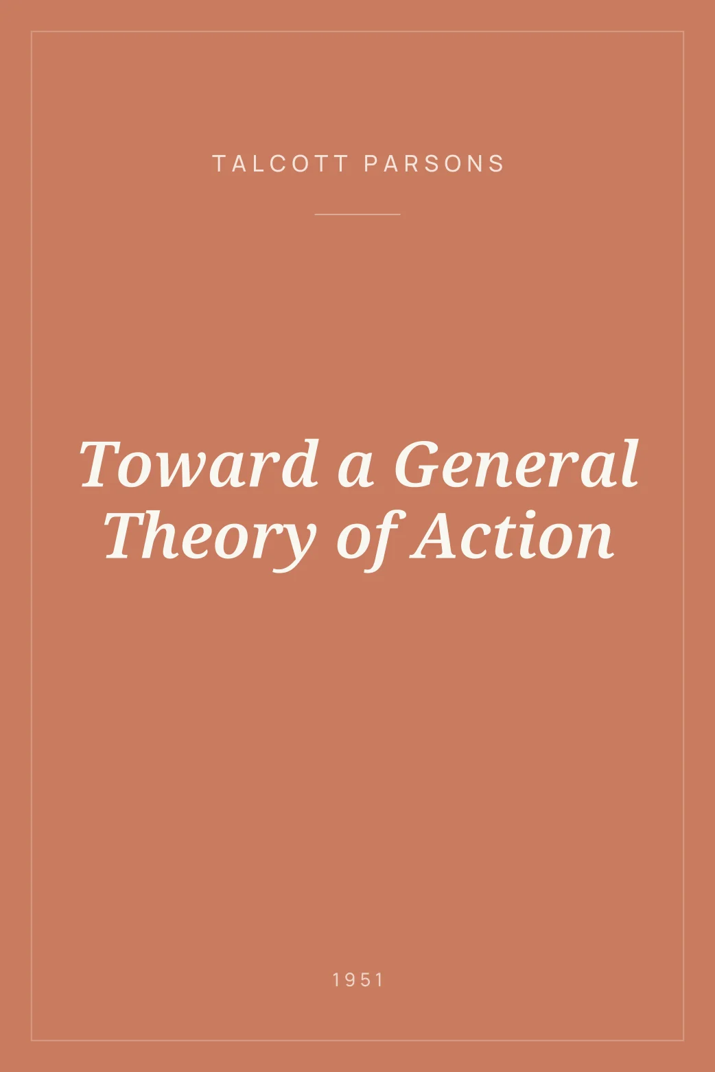 Portada de Toward a General Theory of Action